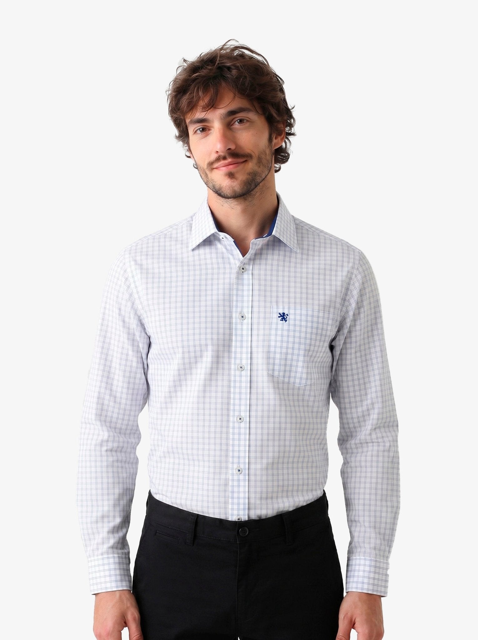 Manchester Camisa Vestir Elite 100% Algodón Wrinkle Free Manga Larga - Manchester