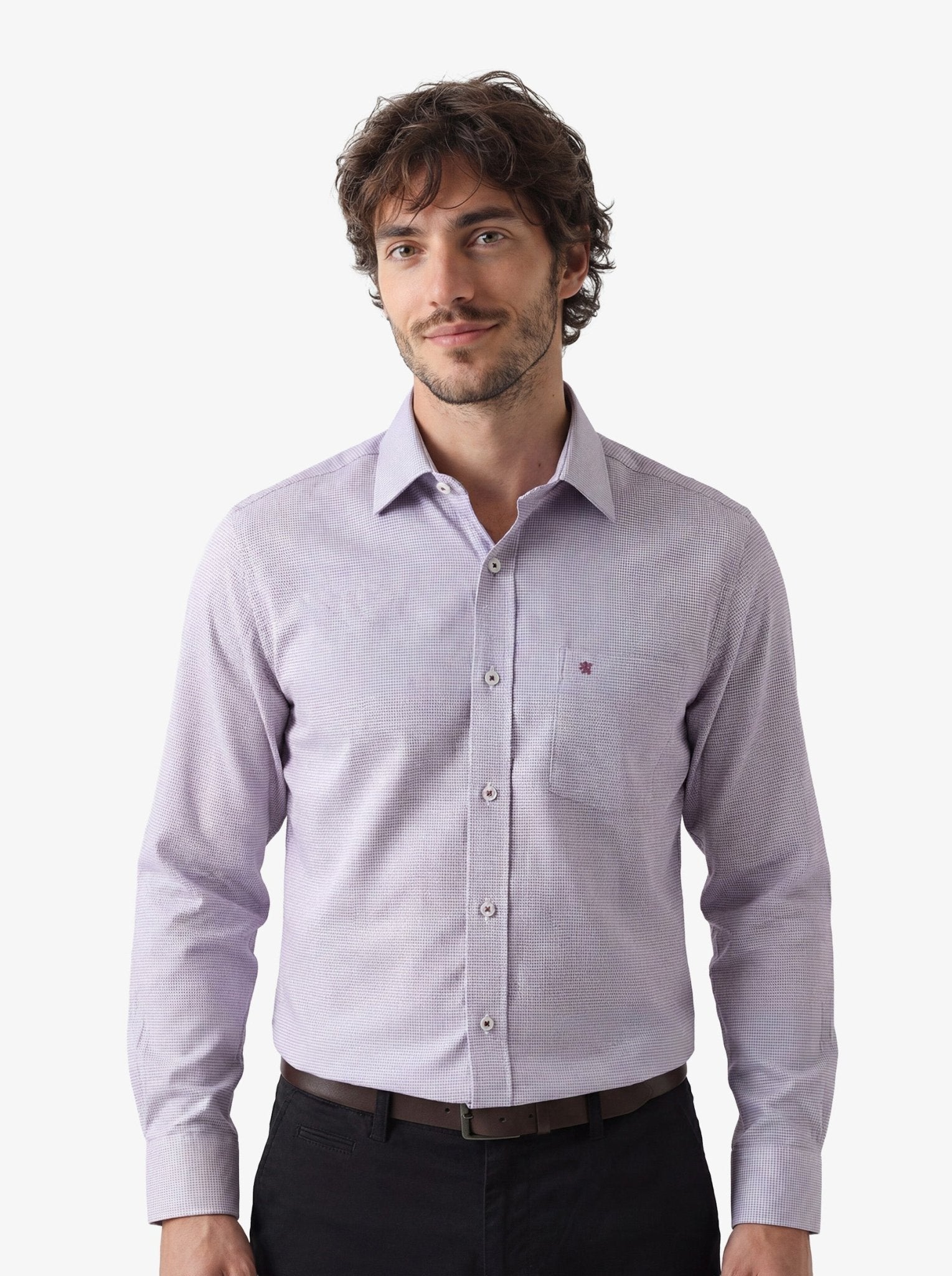 Manchester Camisa Vestir Formal Morada - Cuello Ajustable - Manchester