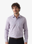 Manchester Camisa Vestir Formal Morada - Cuello Ajustable - Manchester