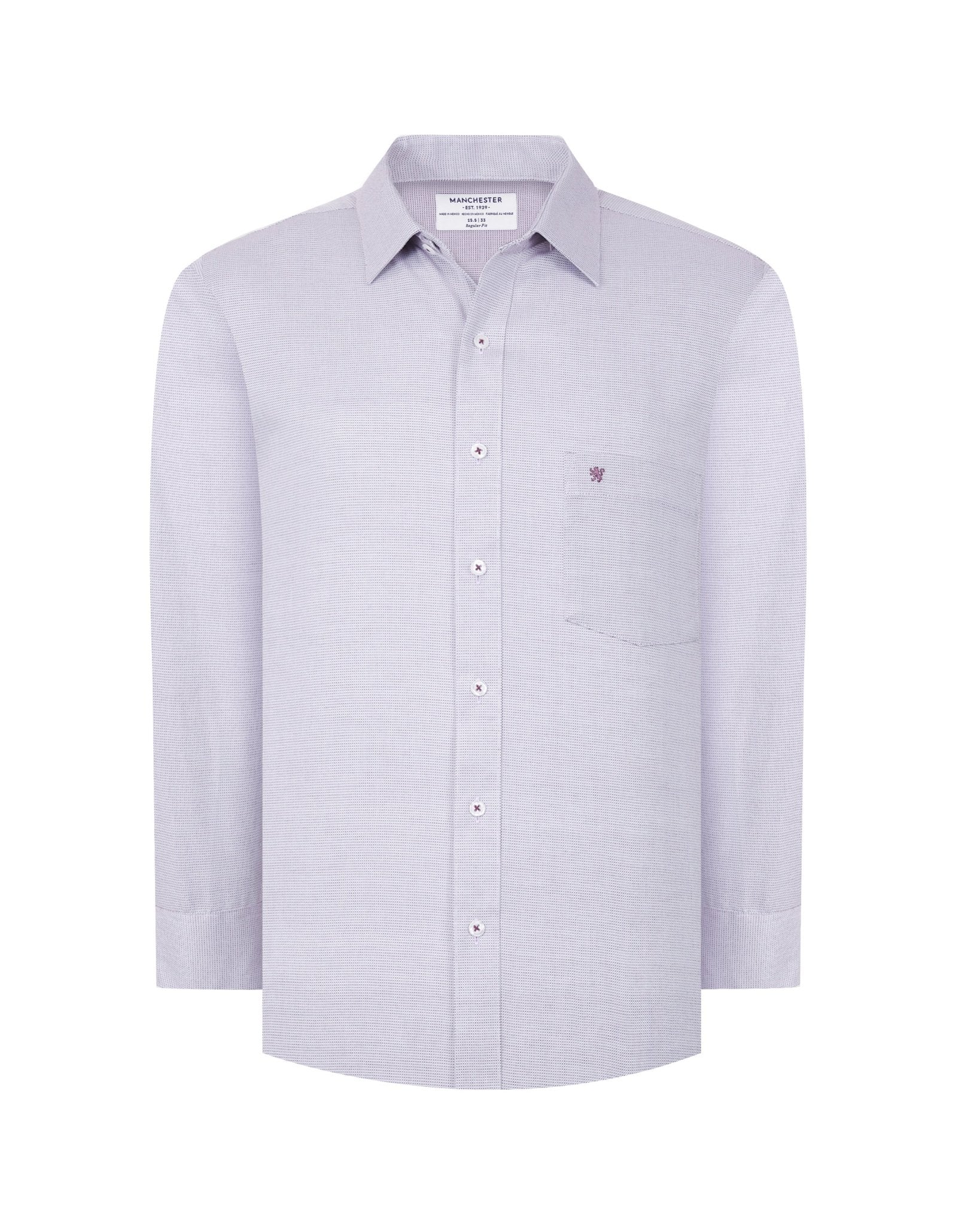 Manchester Camisa Vestir Formal Morada - Cuello Ajustable - Manchester