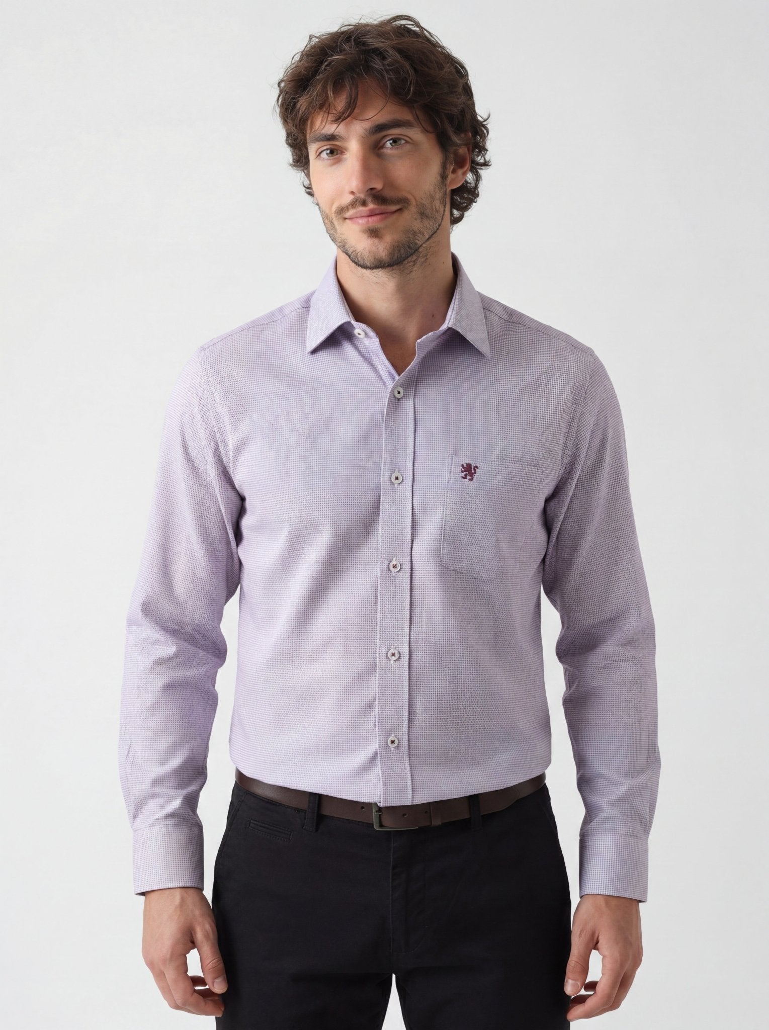Manchester Camisa Vestir Formal Morada - Cuello Ajustable - Manchester