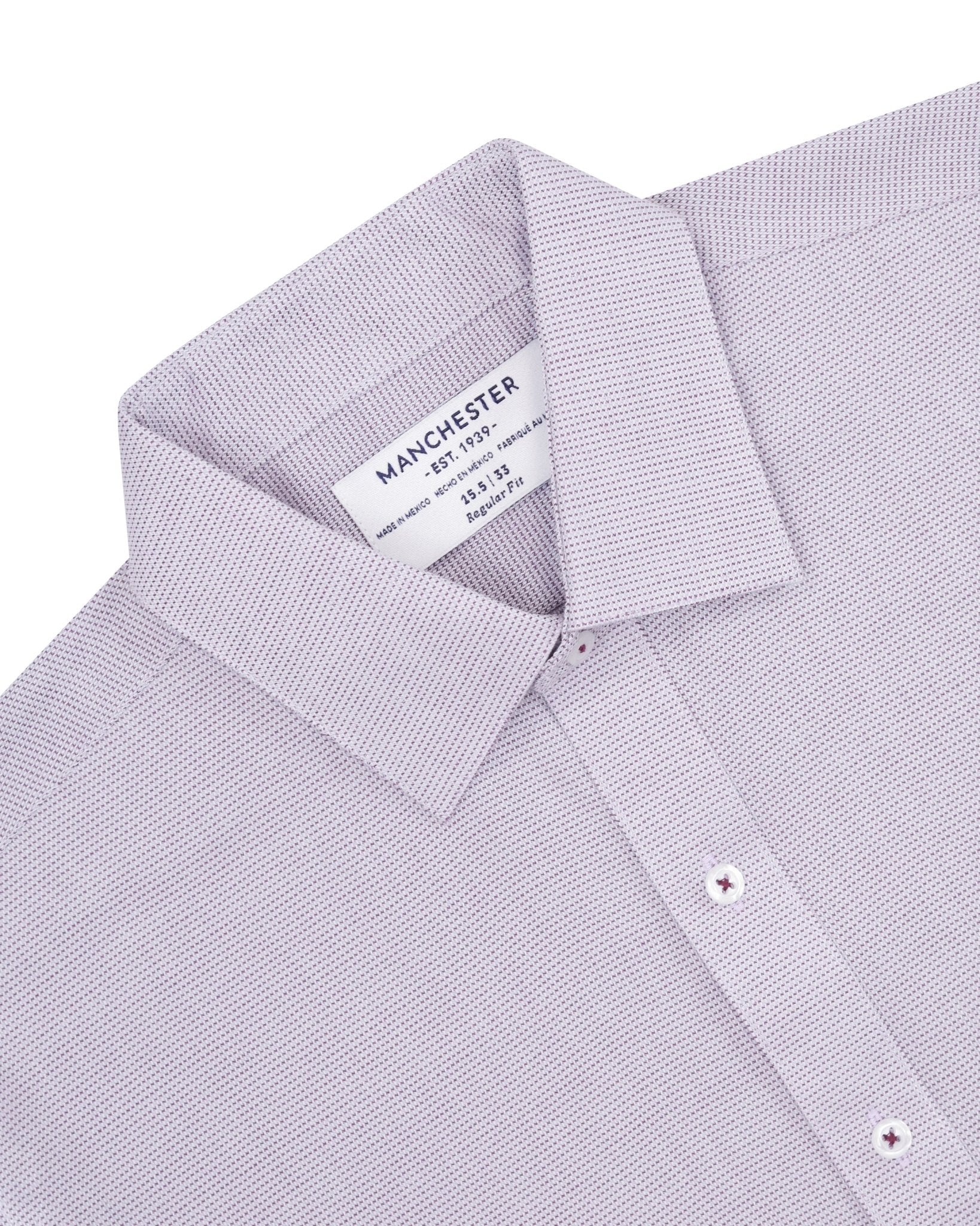 Manchester Camisa Vestir Formal Morada - Cuello Ajustable - Manchester
