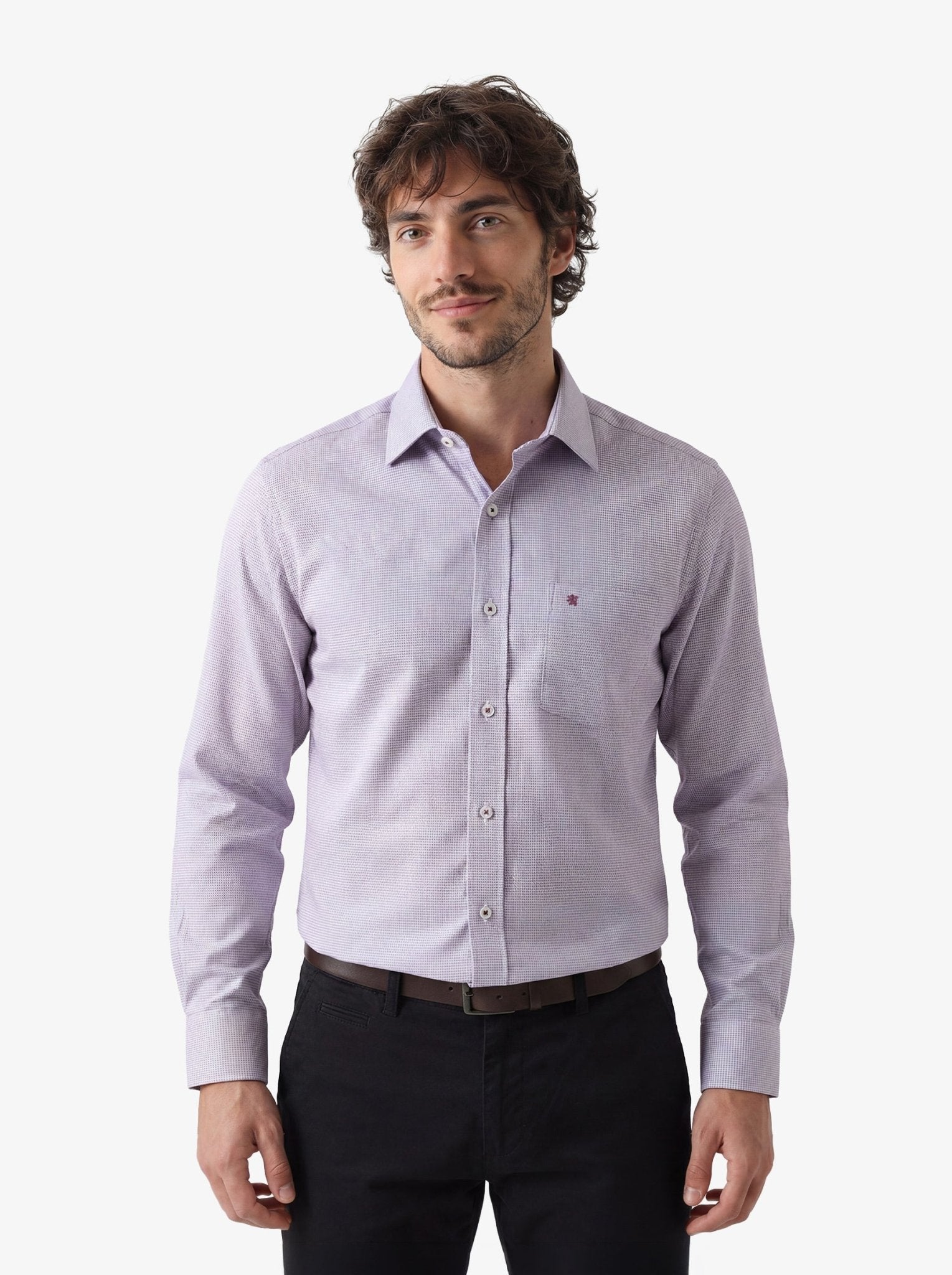 Manchester Camisa Vestir Formal Morada - Cuello Ajustable - Manchester