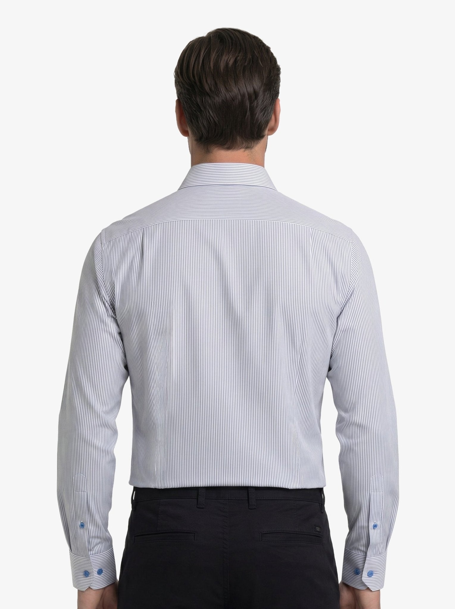 Manchester Camisa Vestir Raya Vertical Fina Un Bolsillo - Manchester
