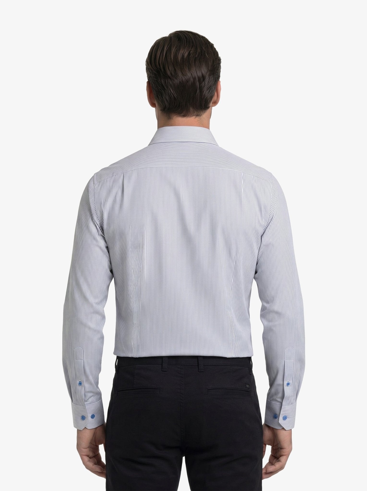 Manchester Camisa Vestir Raya Vertical Fina Un Bolsillo - Manchester