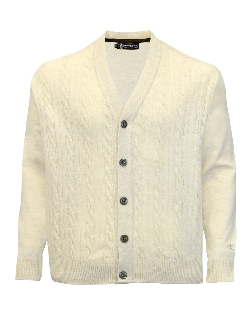 Manchester Cardigan 100% Acrílico con Patrón de Tejido Trenzado - Manchester