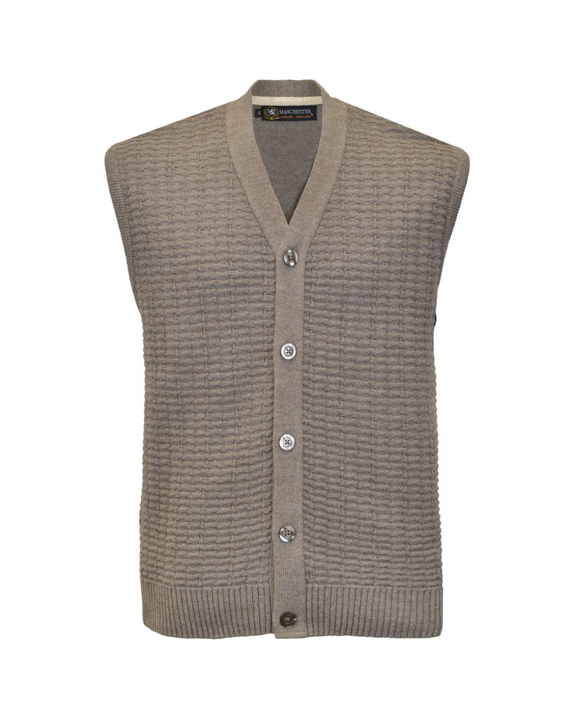 Manchester Chaleco Cafe Tejido - Manchester
