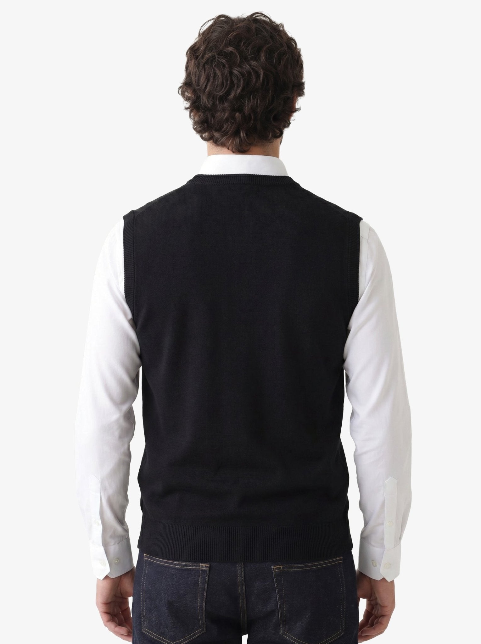 Manchester Chaleco Liso en Lana y Acrílico color negro para hombre