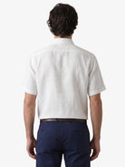 Manchester Elite Camisa Casual Lino color blanco para hombre
