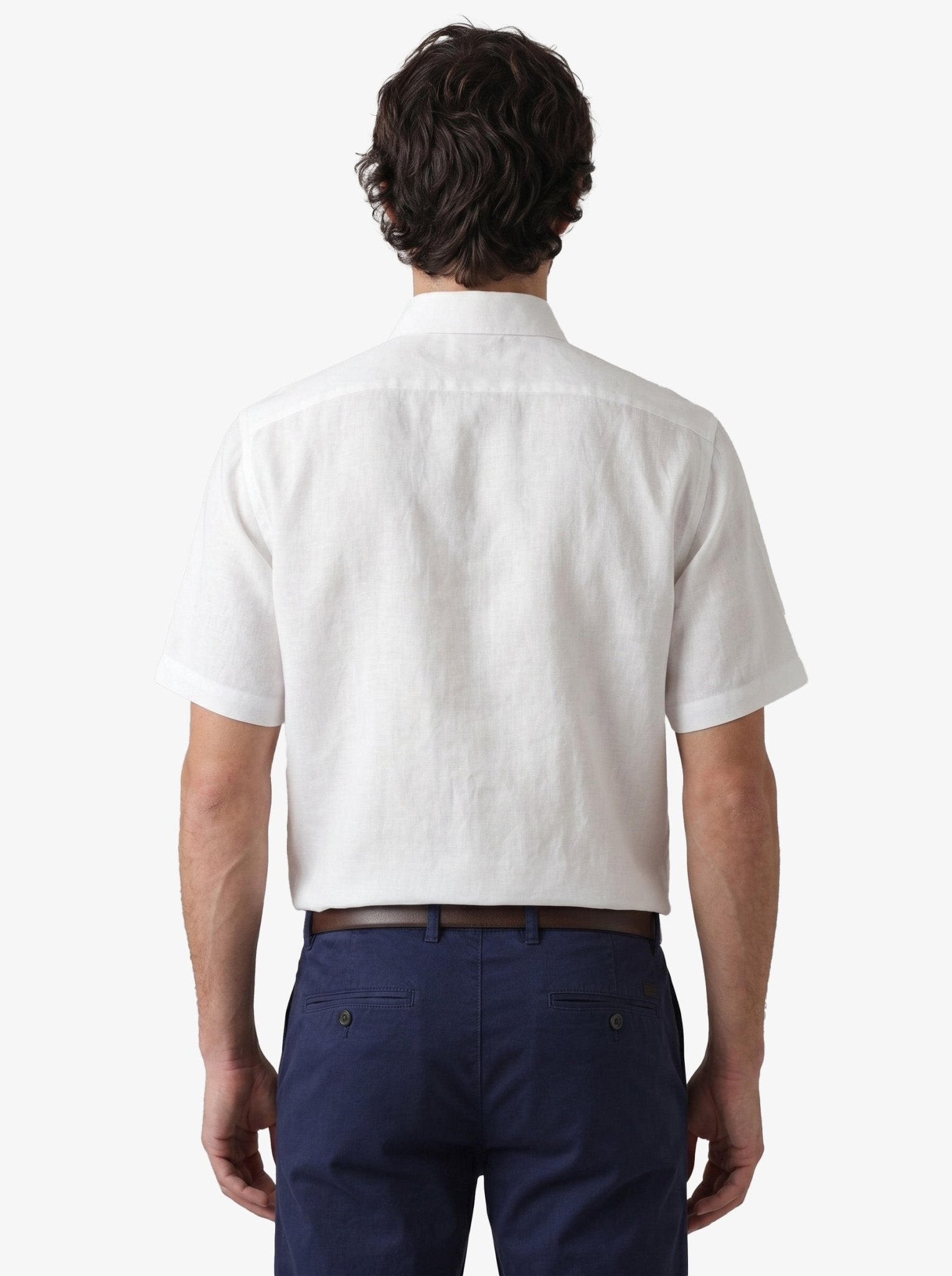 Manchester Elite Camisa Casual Lino color blanco para hombre