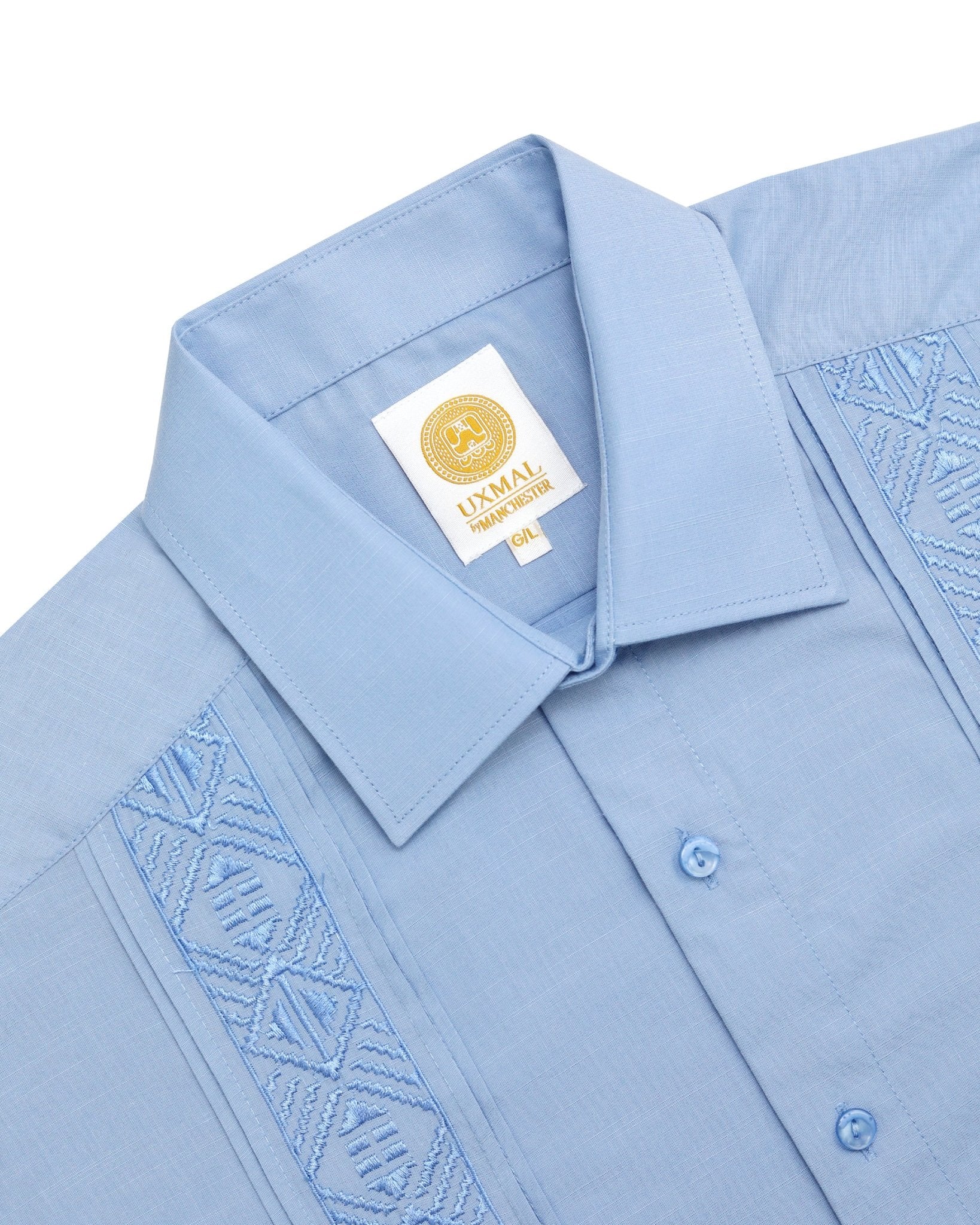 Manchester Guayabera Alforzas Artesanales - Sin Bolsas - Manga Larga - Manchester