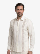 Manchester Guayabera Alforzas Artesanales - Sin Bolsas - Manga Larga - Manchester