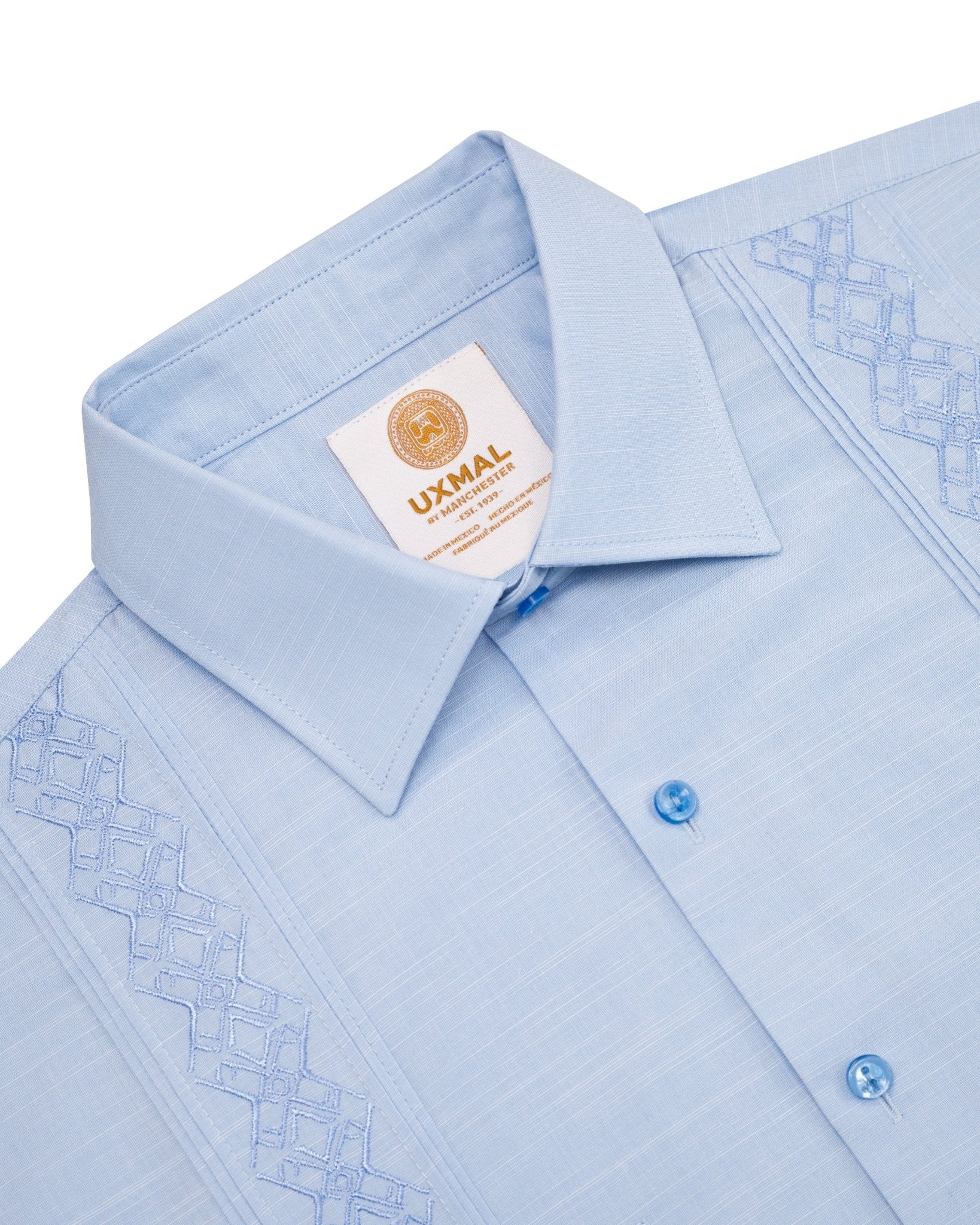 Manchester Guayabera Alforzas Artesanales y Bordado en Relieve - Manchester