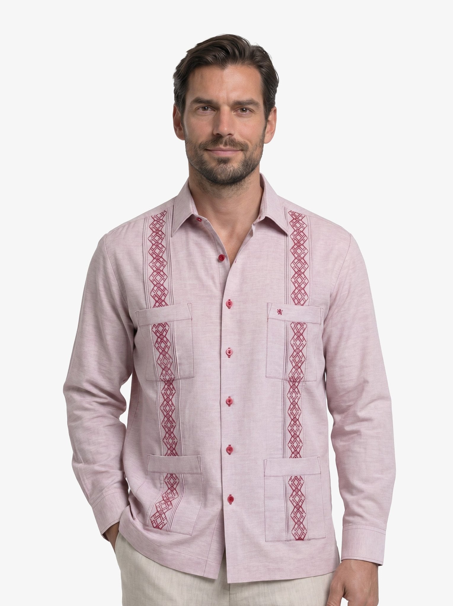 Manchester Guayabera Alforzas Artesanales y Bordado en Relieve - Manchester