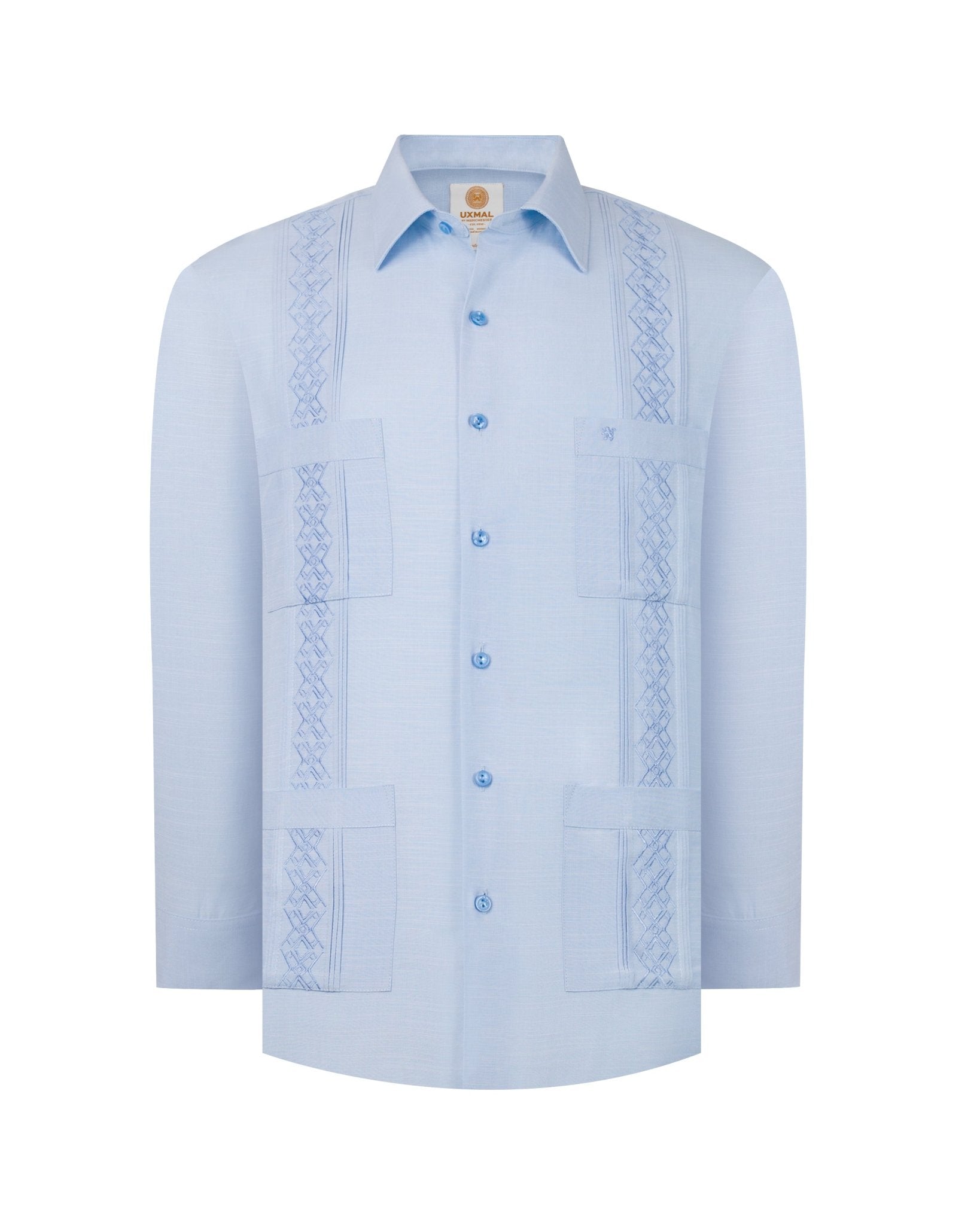 Manchester Guayabera Alforzas Artesanales y Bordado en Relieve - Manchester