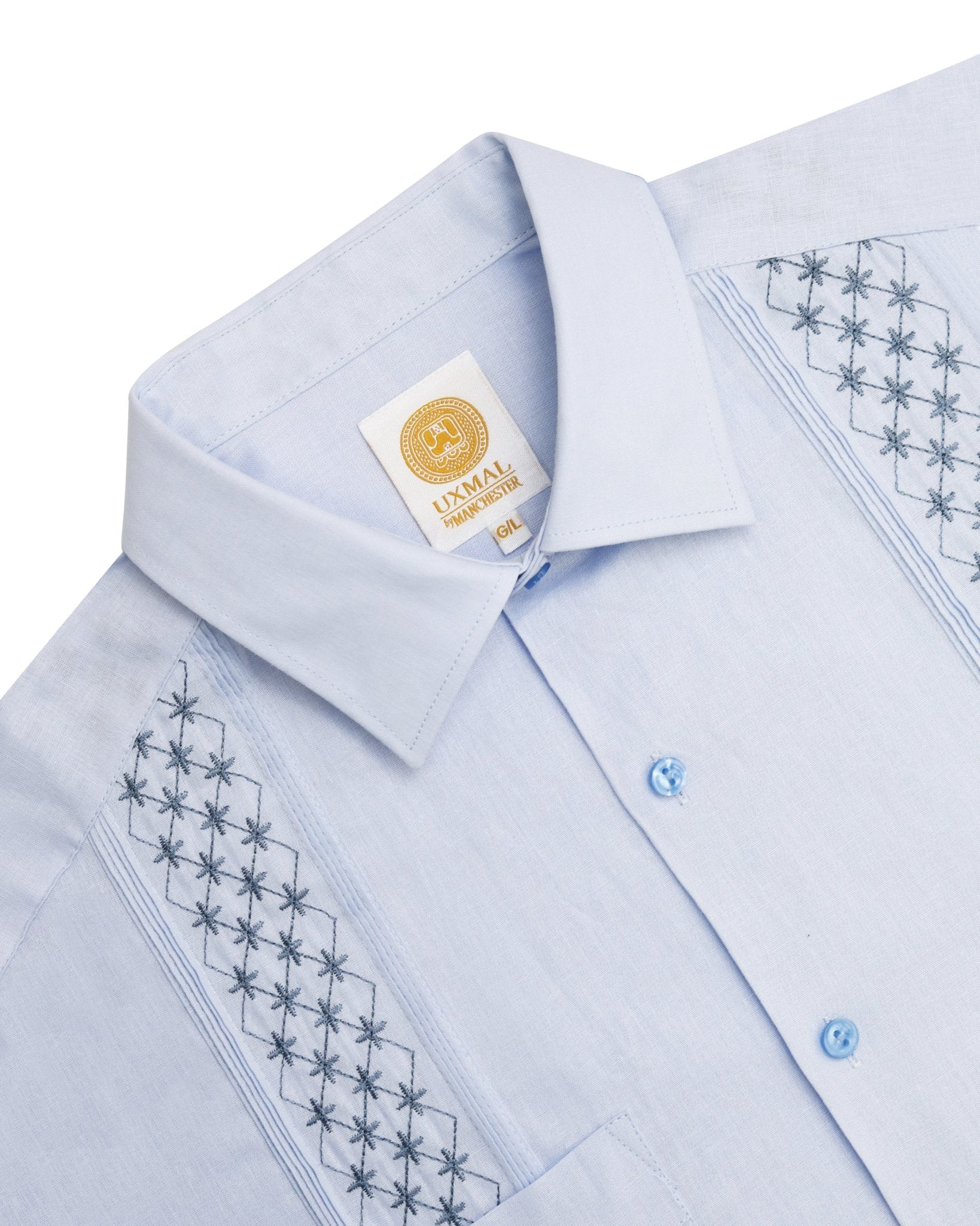 Manchester Guayabera Bordada Floral Premium Manga Larga - Manchester