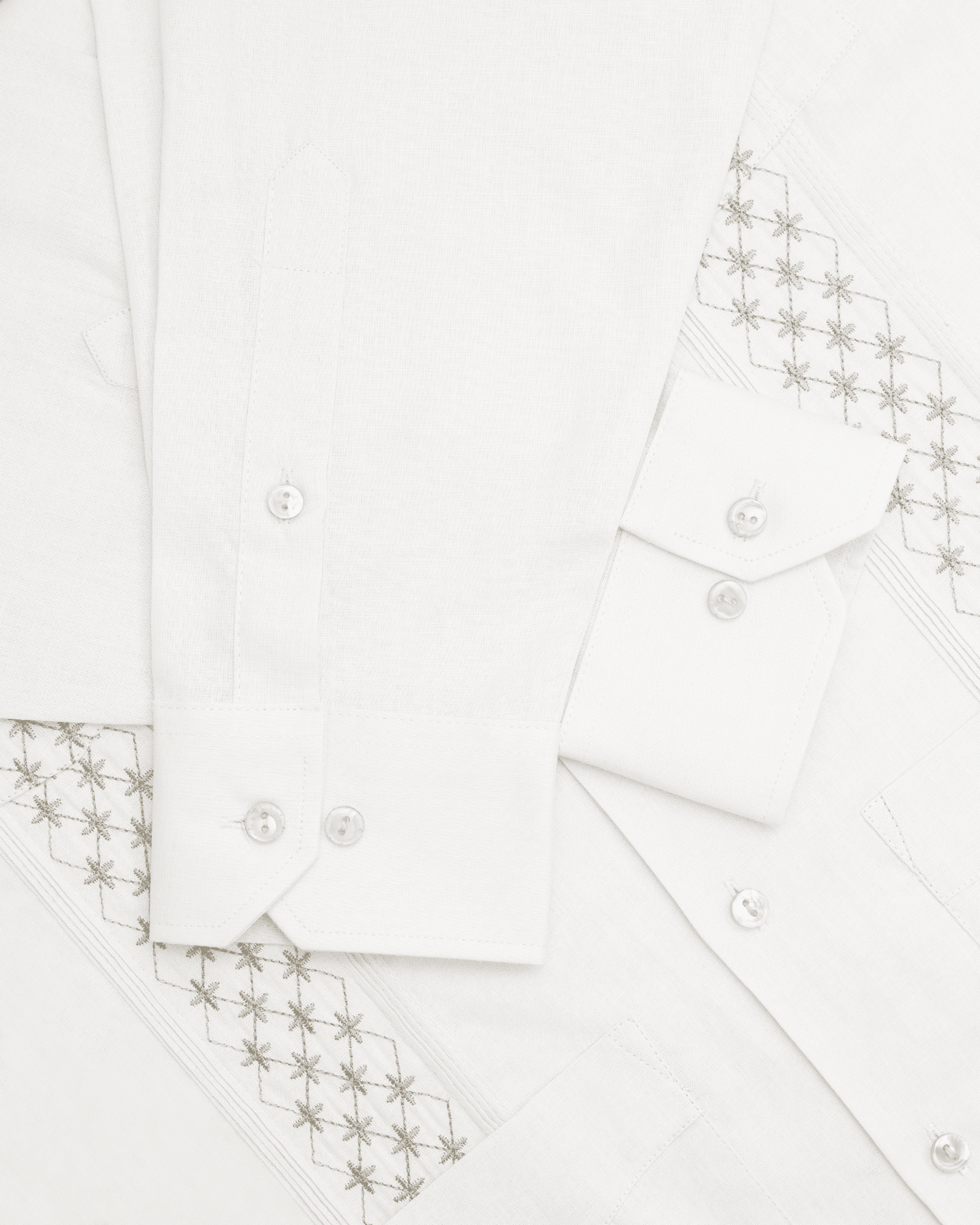 Manchester Guayabera Bordada Floral Premium Manga Larga - Manchester