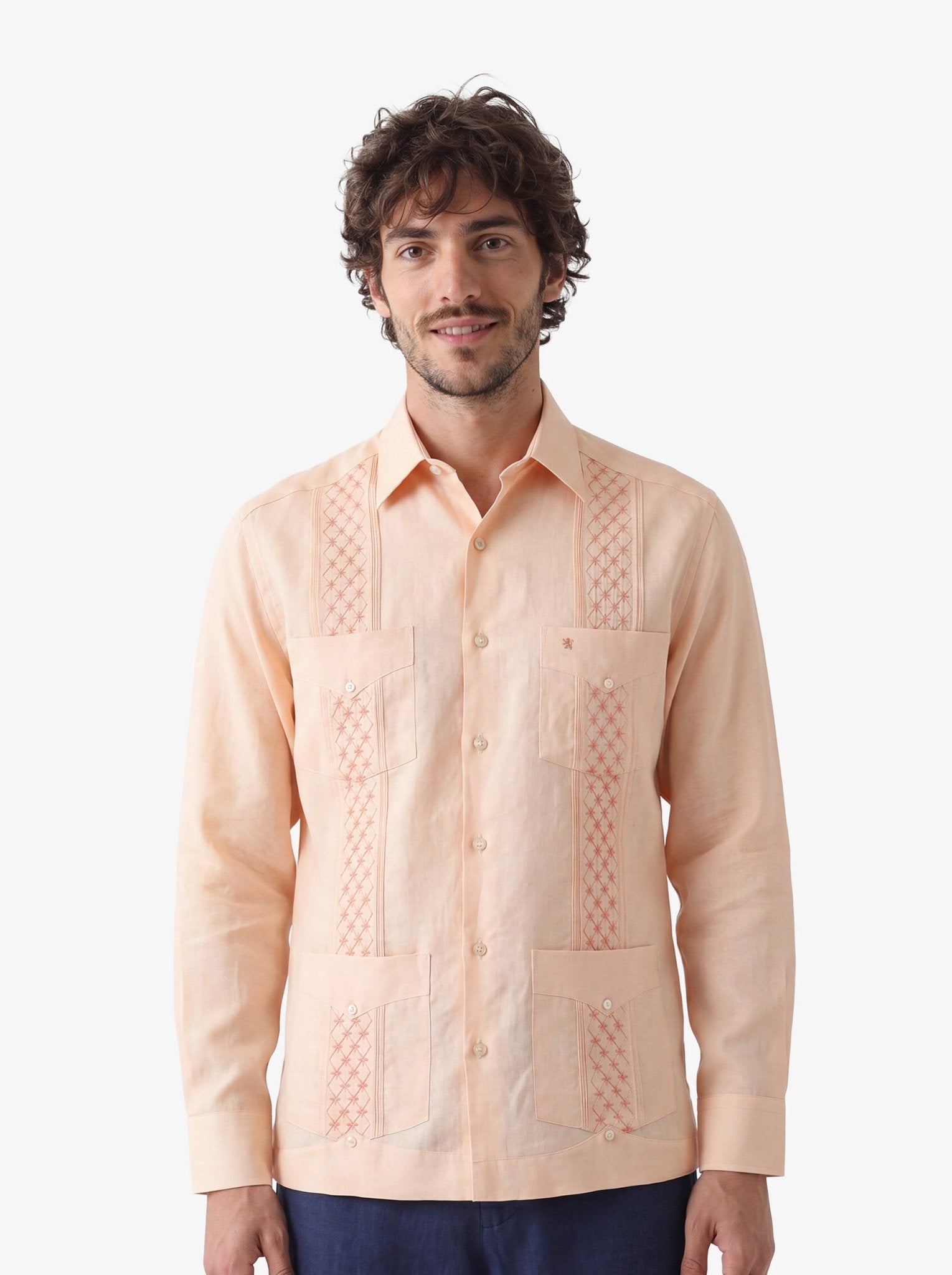 Manchester Guayabera Bordada Floral Premium Manga Larga - Manchester