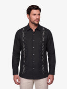 Manchester Guayabera Bordado Artesanal Floral Slim Fit - Manchester