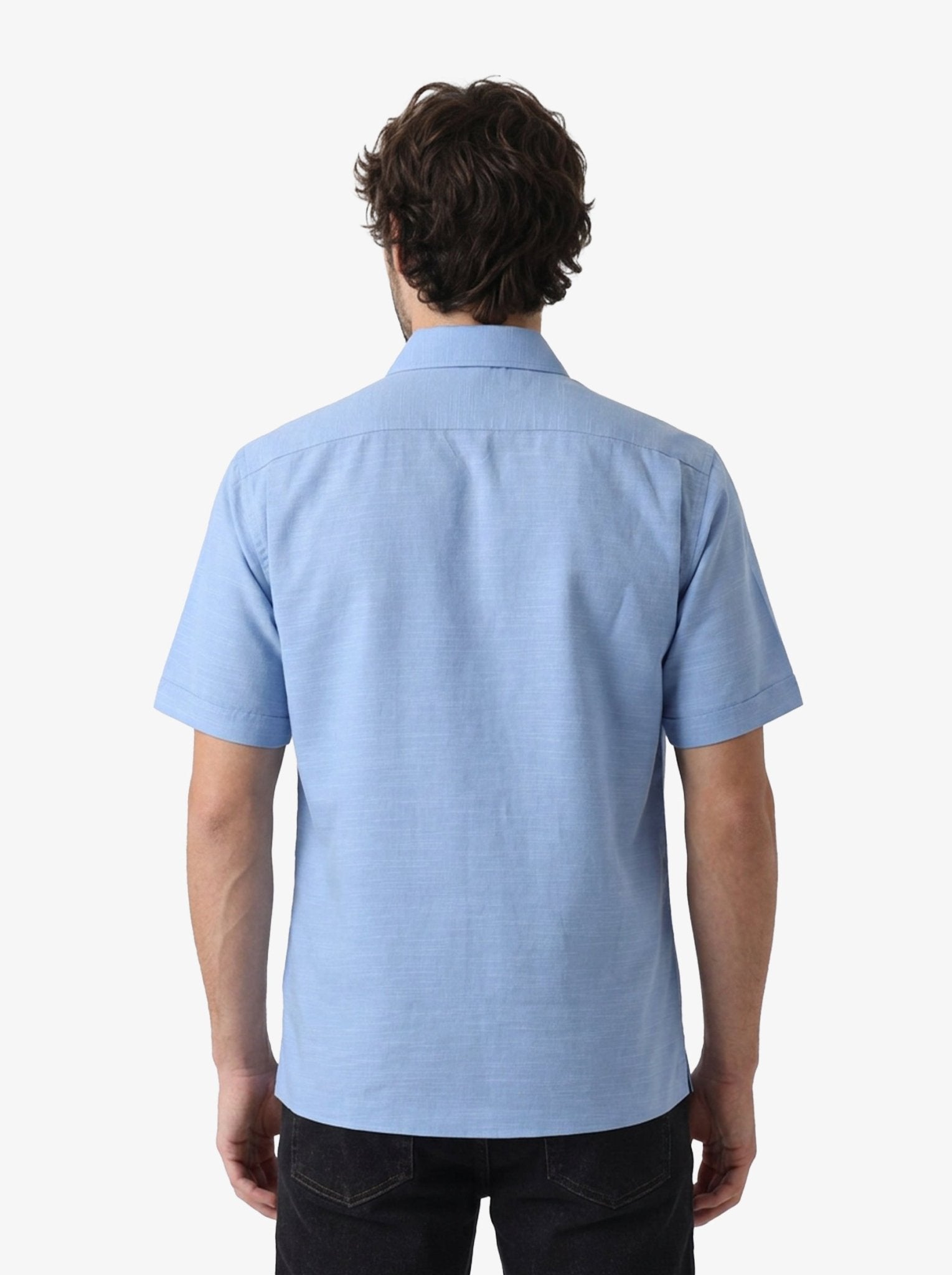Manchester Guayabera Bordado Geométrico y Alforzas Finas - Manga Corta - Manchester