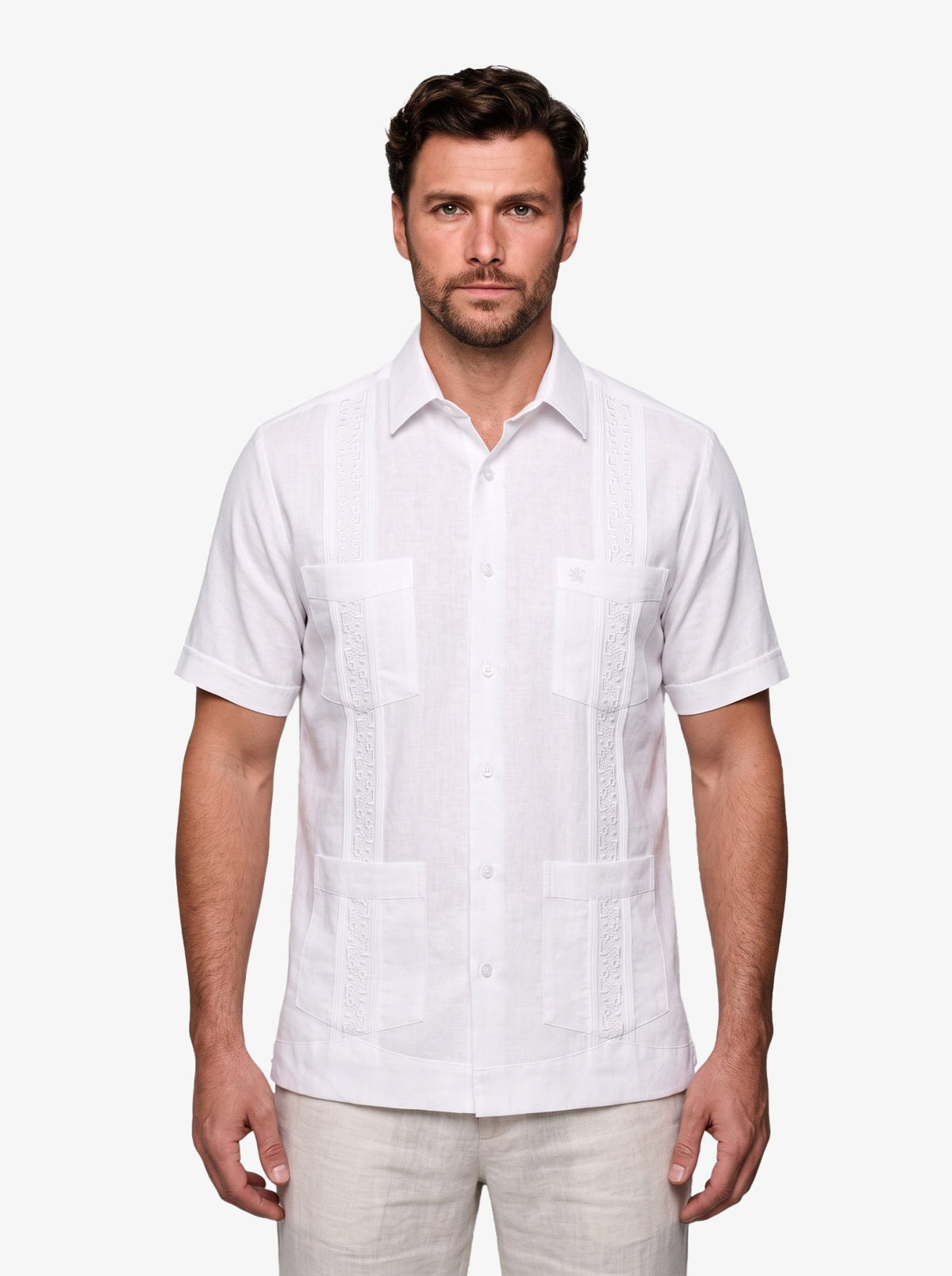 Manchester Guayabera Casual Mezcla Poliéster y Algodón - Manchester