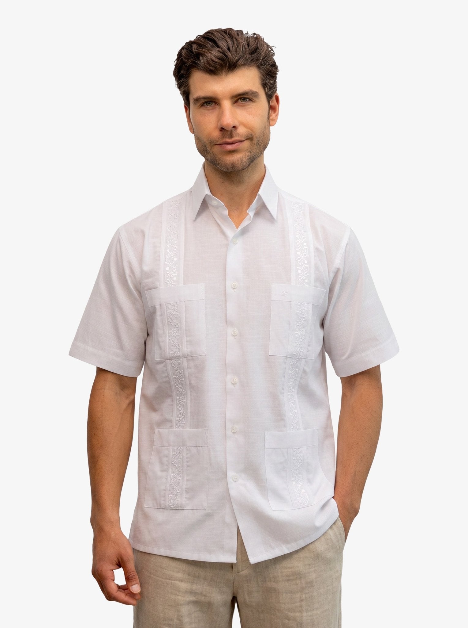 Manchester Guayabera Casual Mezcla Poliéster y Algodón - Manchester