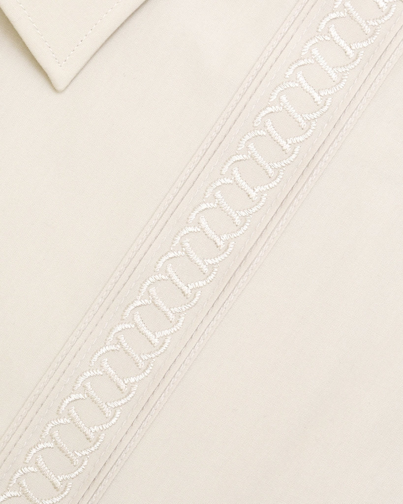 Manchester Guayabera Corta con Bordado de Circulos Cuatro Bolsas - Manchester