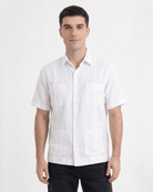 Manchester Guayabera Corta con Bordado de Circulos Cuatro Bolsas - Manchester