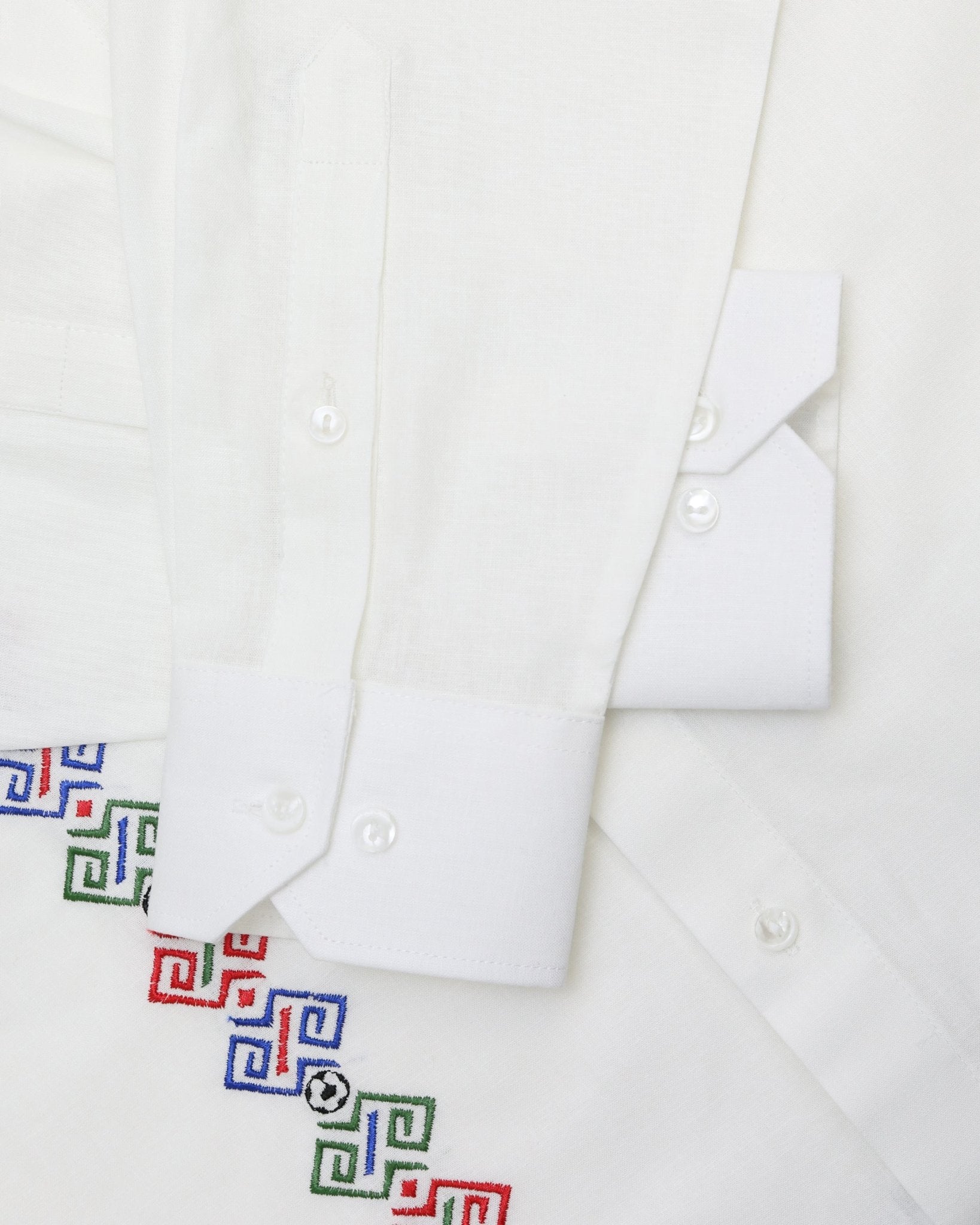 Manchester Guayabera de Lino Edición Especial Mundial 2026 – Sin Bolsas Manga Larga - Manchester