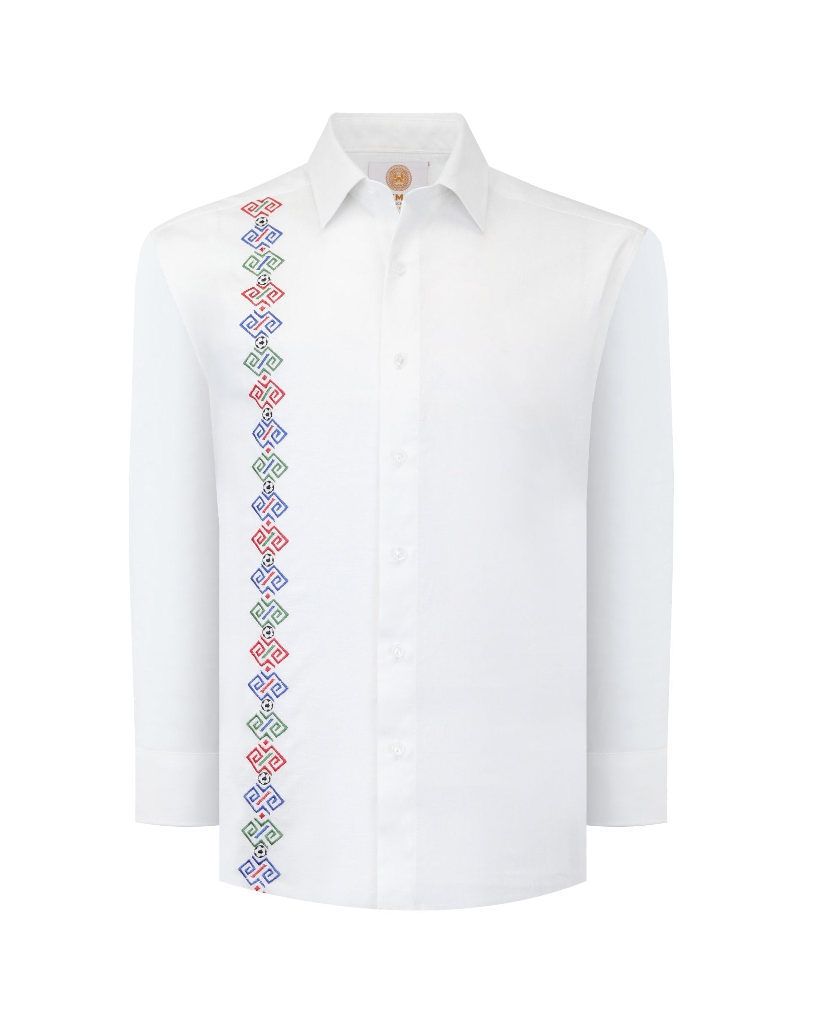 Manchester Guayabera de Lino Edición Especial Mundial 2026 – Sin Bolsas Manga Larga - Manchester
