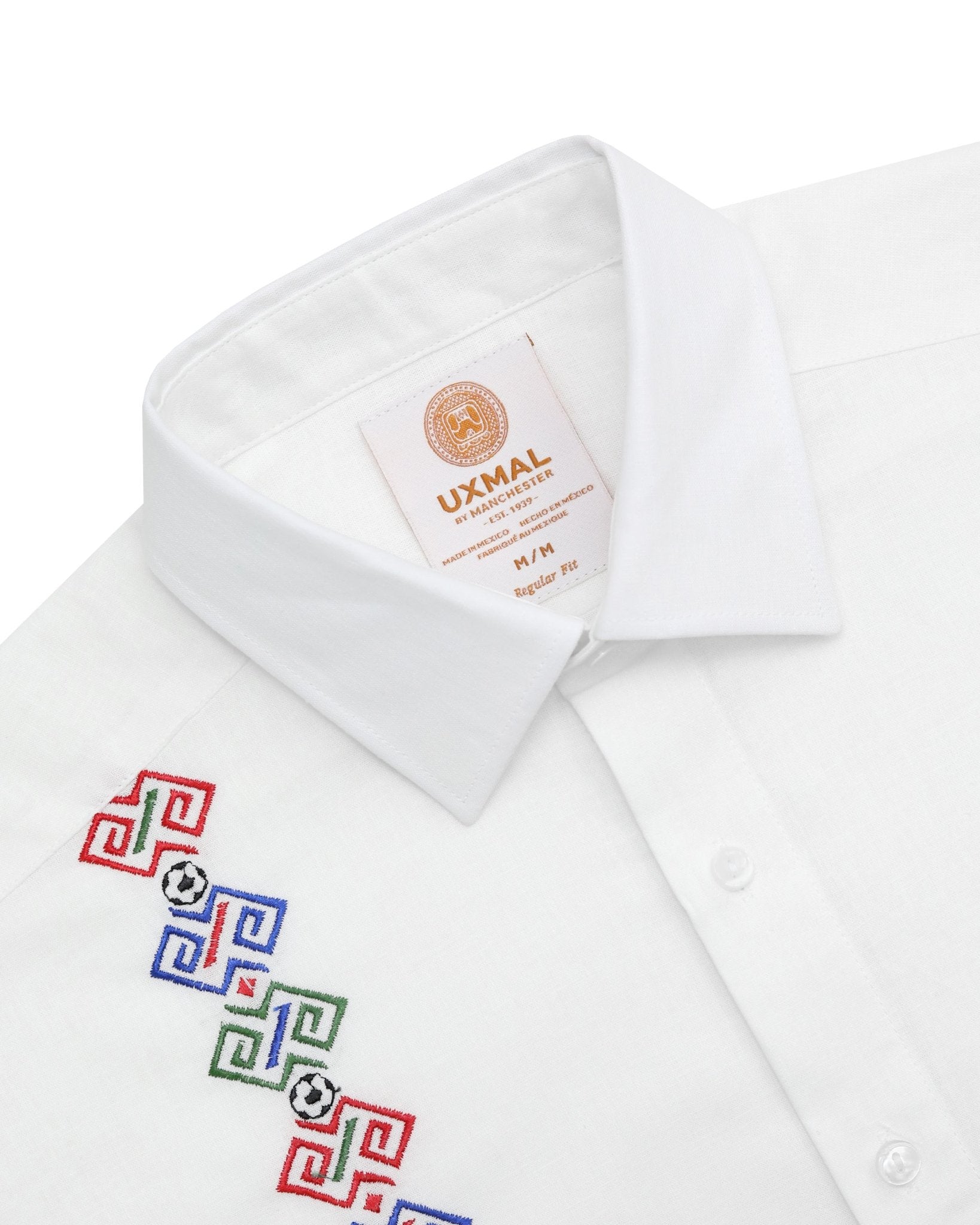 Manchester Guayabera de Lino Edición Especial Mundial 2026 – Sin Bolsas Manga Larga - Manchester