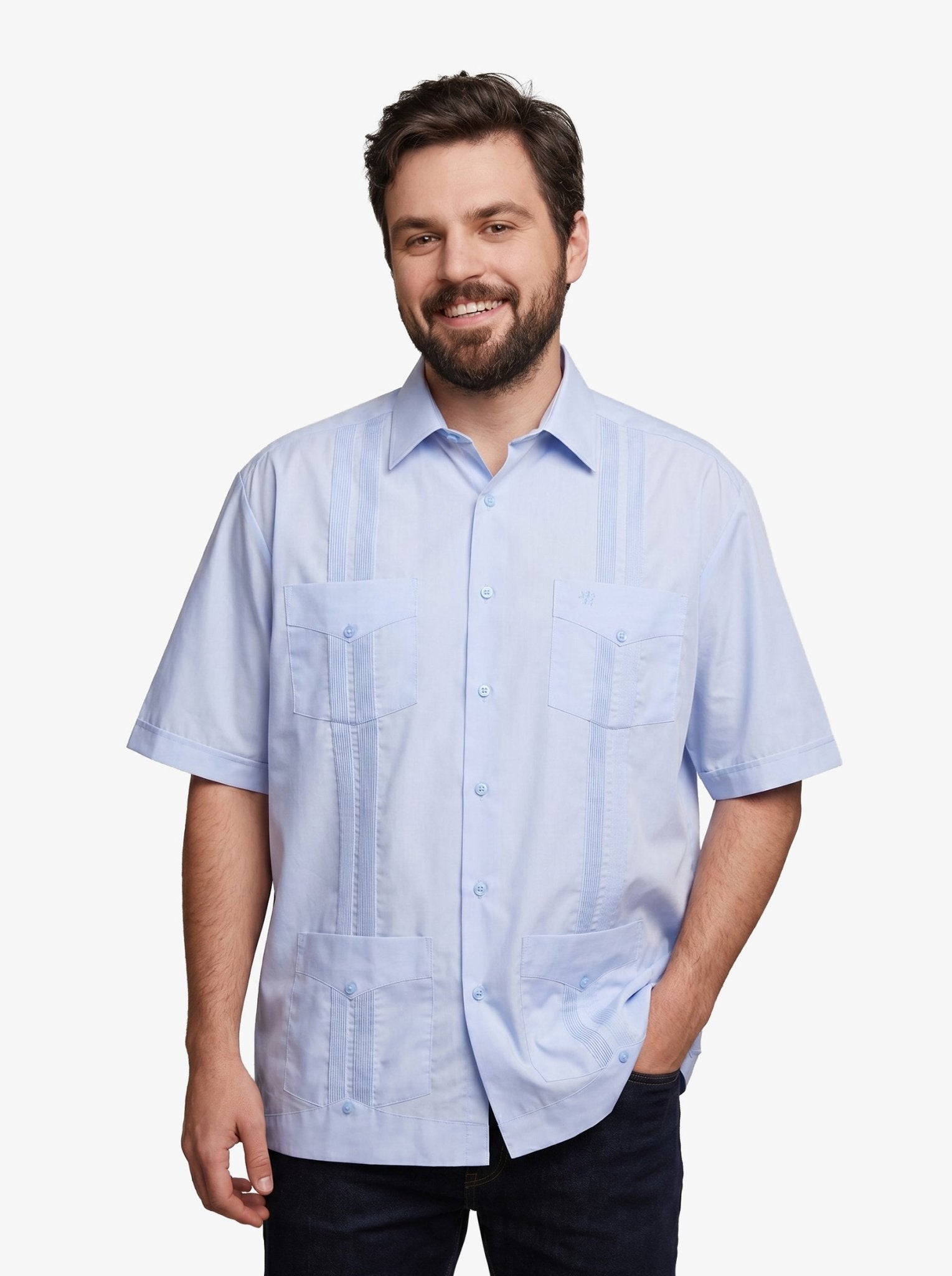 Manchester Guayabera de Manga Corta de Talla Extra - Manchester