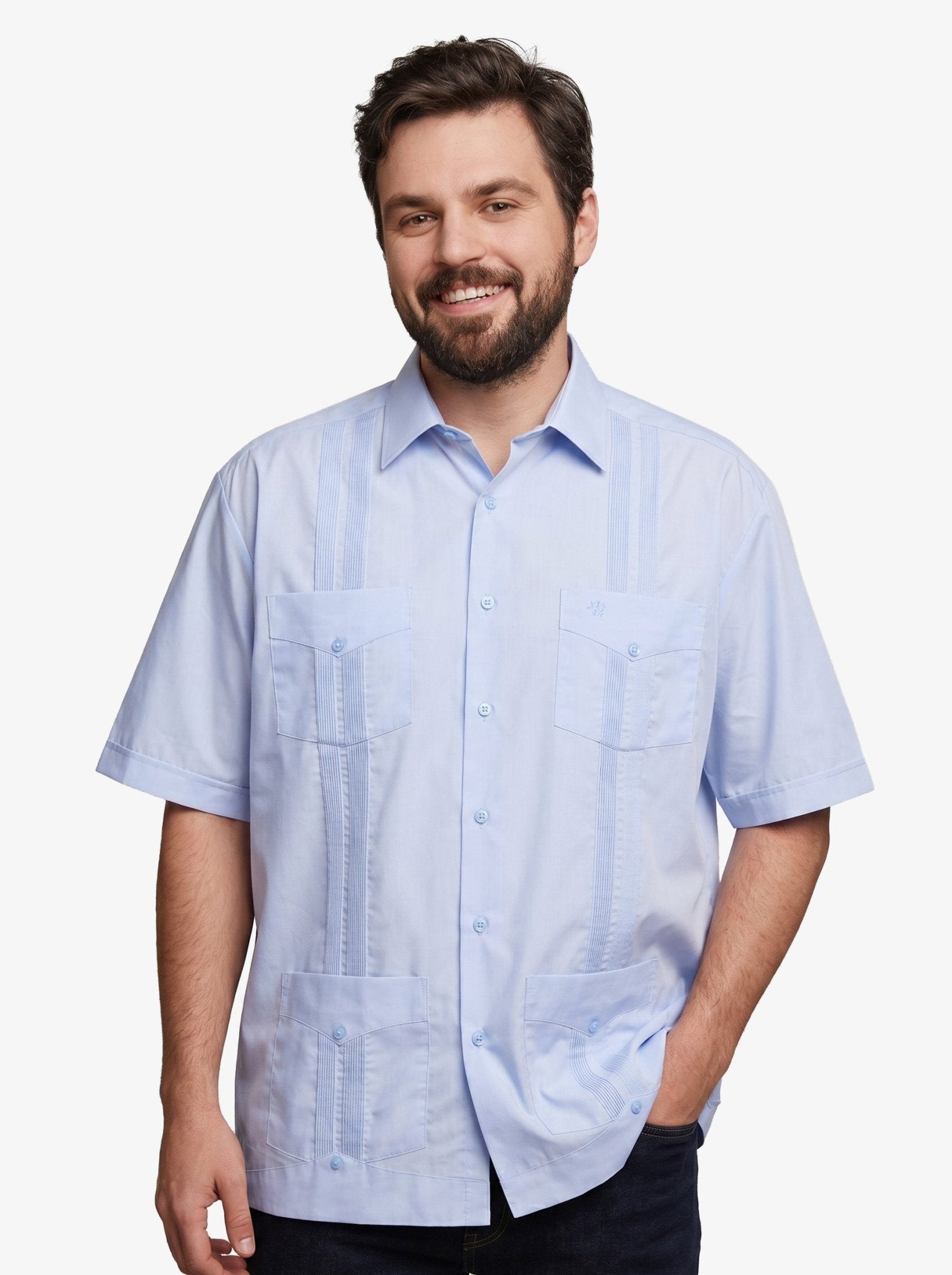 Manchester Guayabera de Manga Corta de Talla Extra - Manchester
