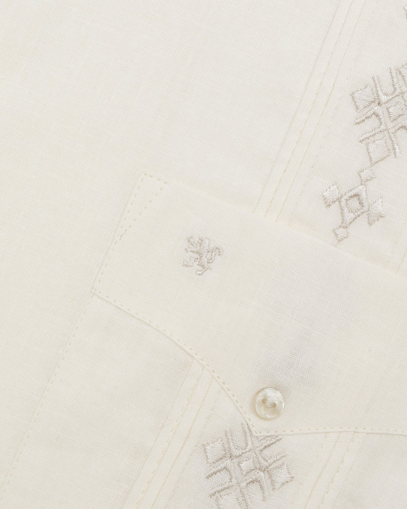 Manchester Guayabera Lino - Algodón Diseño Liso - Manchester