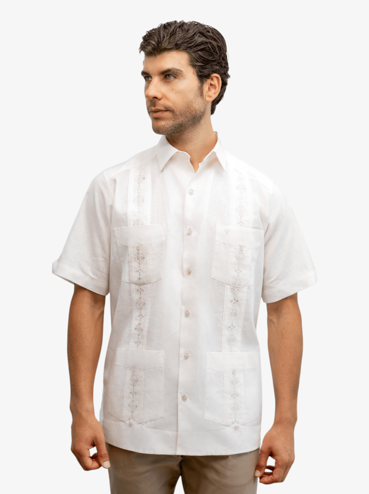 Manchester Guayabera Lino-Algodón Diseño Liso - Manchester