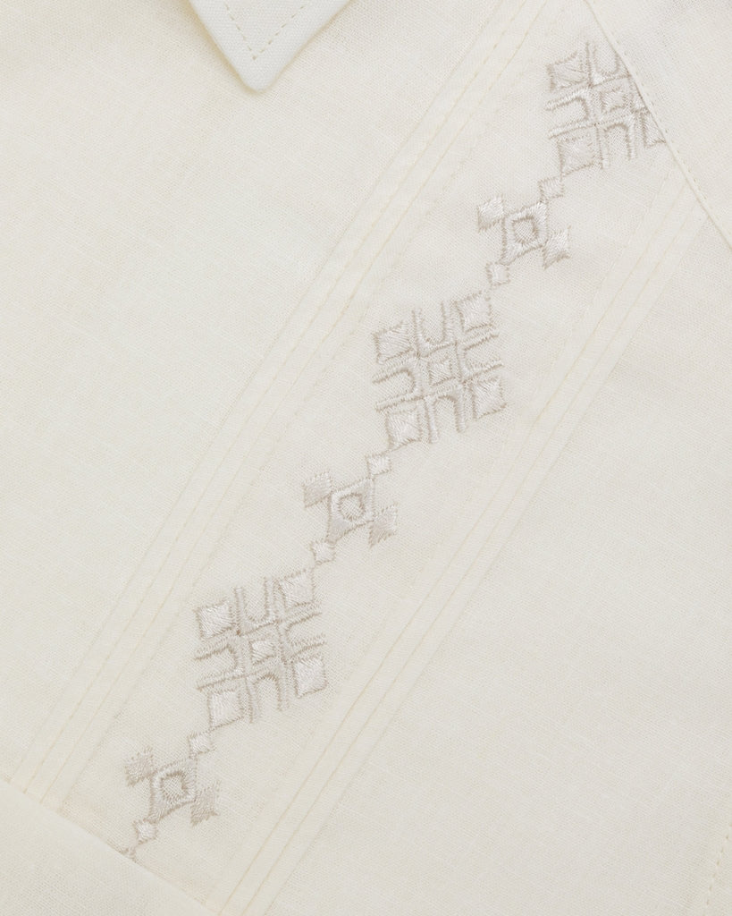 Manchester Guayabera Lino - Algodón Diseño Liso - Manchester