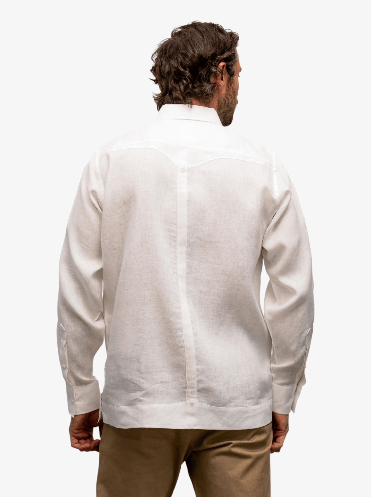 Manchester Guayabera Lisa con Puño Convertible de Lino - Manchester