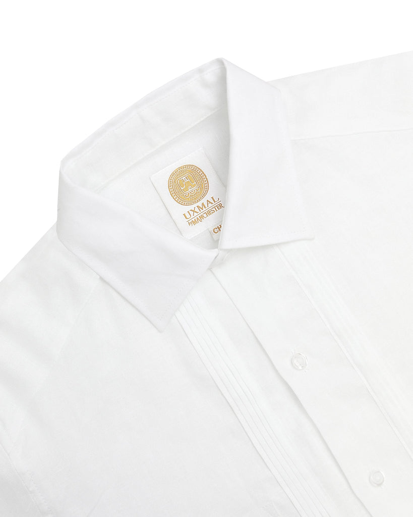 Manchester Guayabera Lisa con Puño Convertible de Lino - Manchester