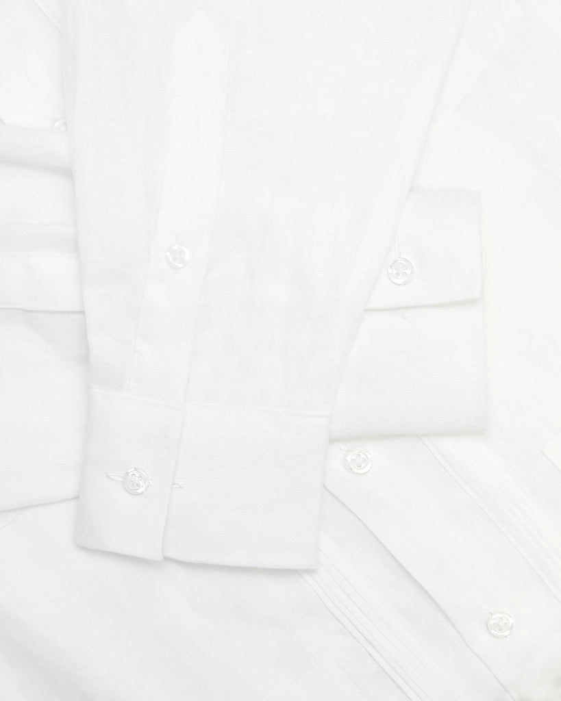 Manchester Guayabera Lisa con Puño Convertible de Lino - Manchester
