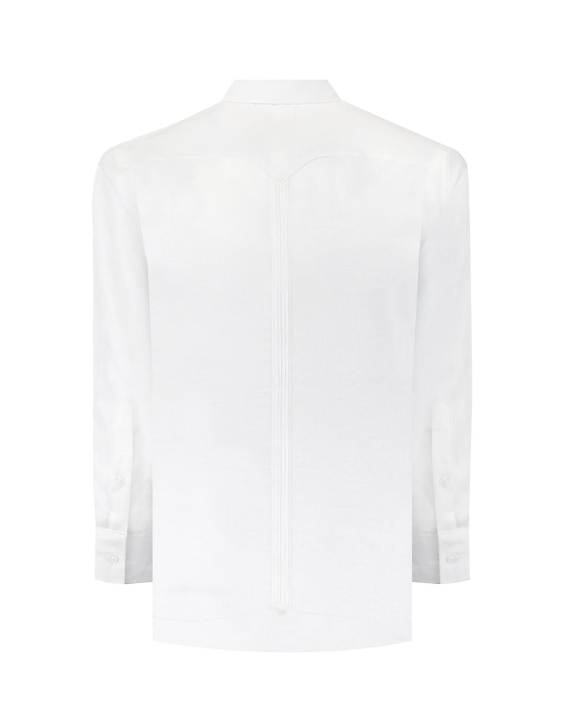 Manchester Guayabera Lisa con Puño Convertible de Lino - Manchester