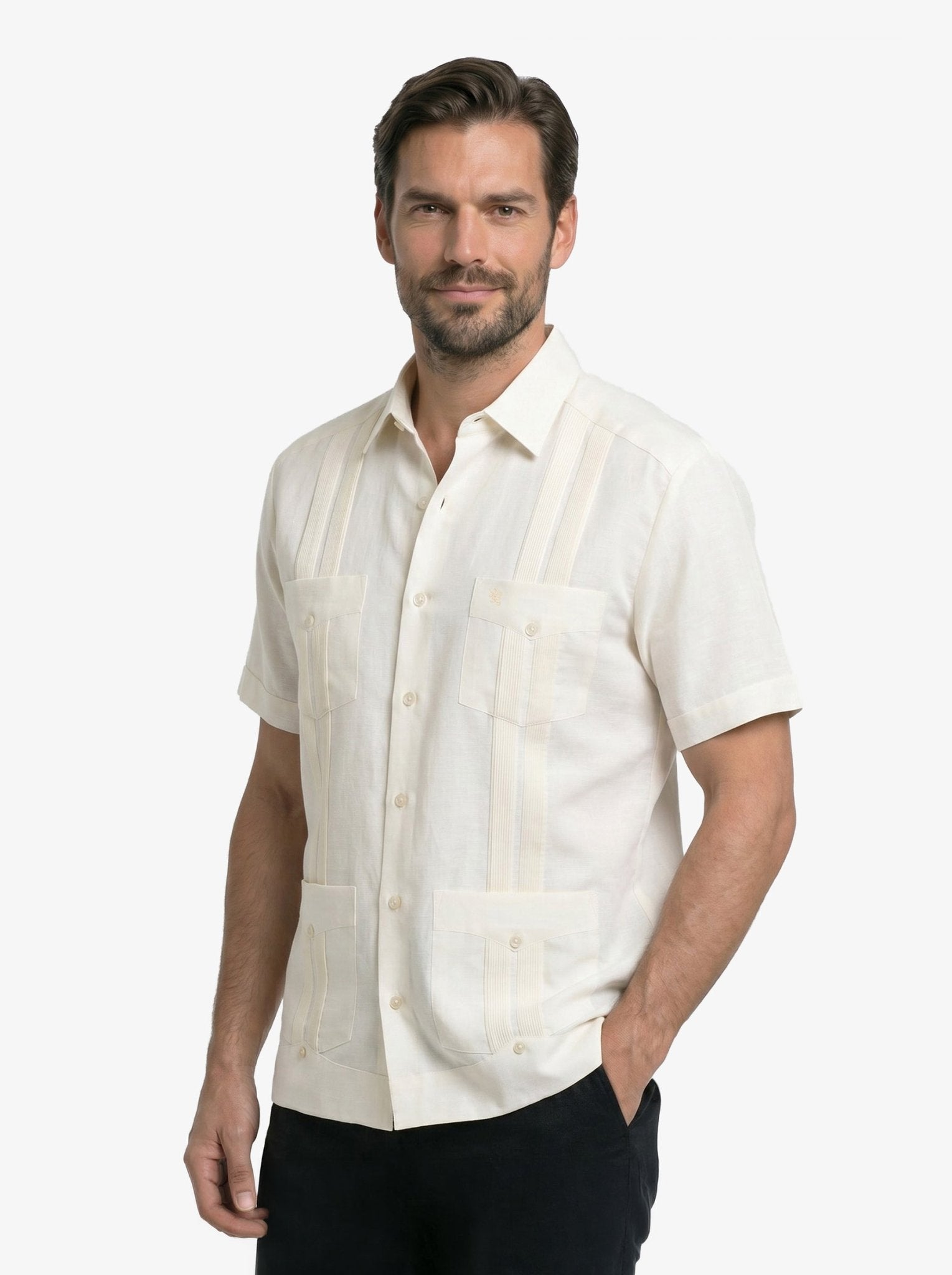 Manchester Guayabera Lisa Poliéster y Algodón - Manchester