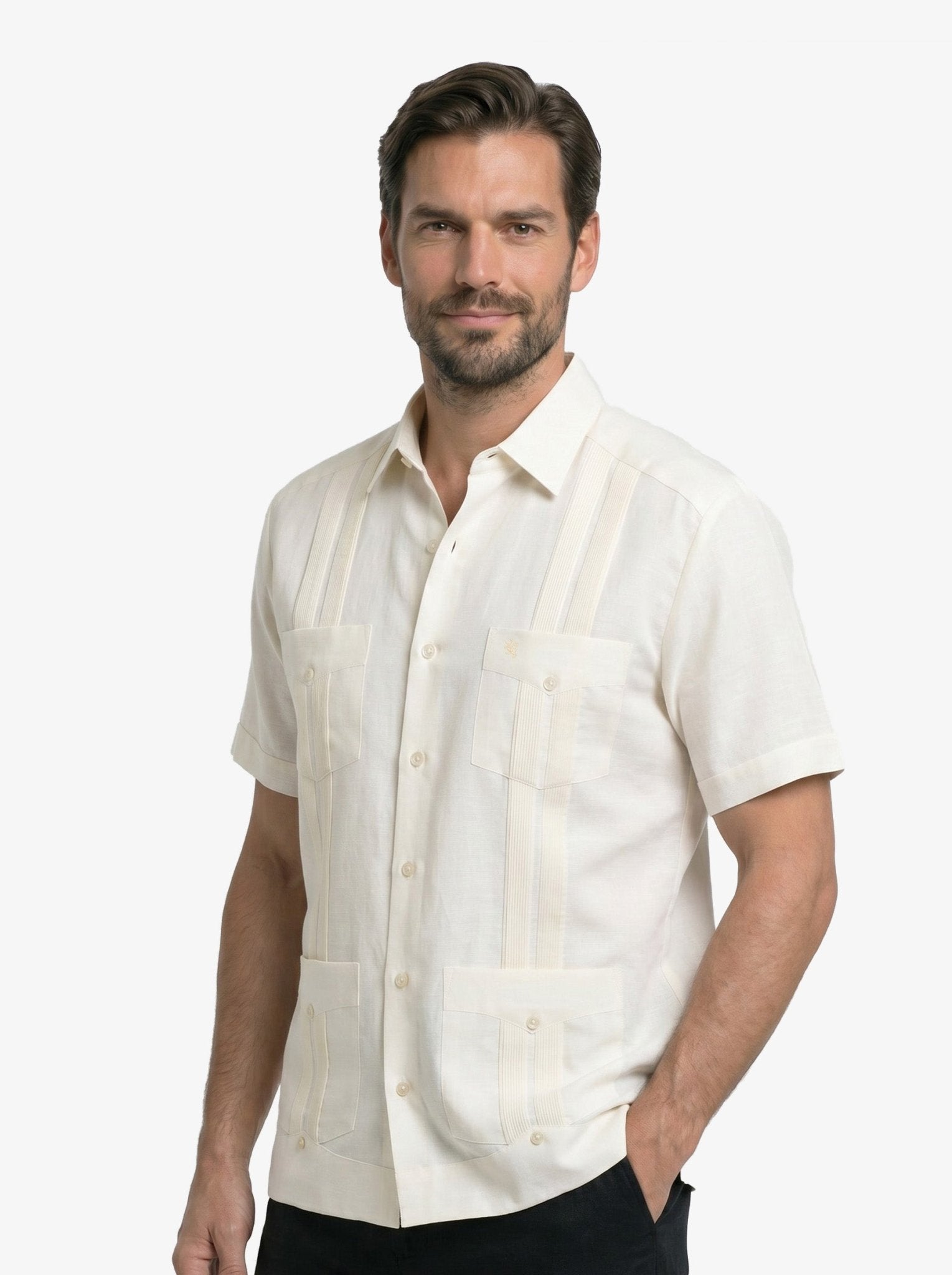 Manchester Guayabera Lisa Poliéster y Algodón - Manchester