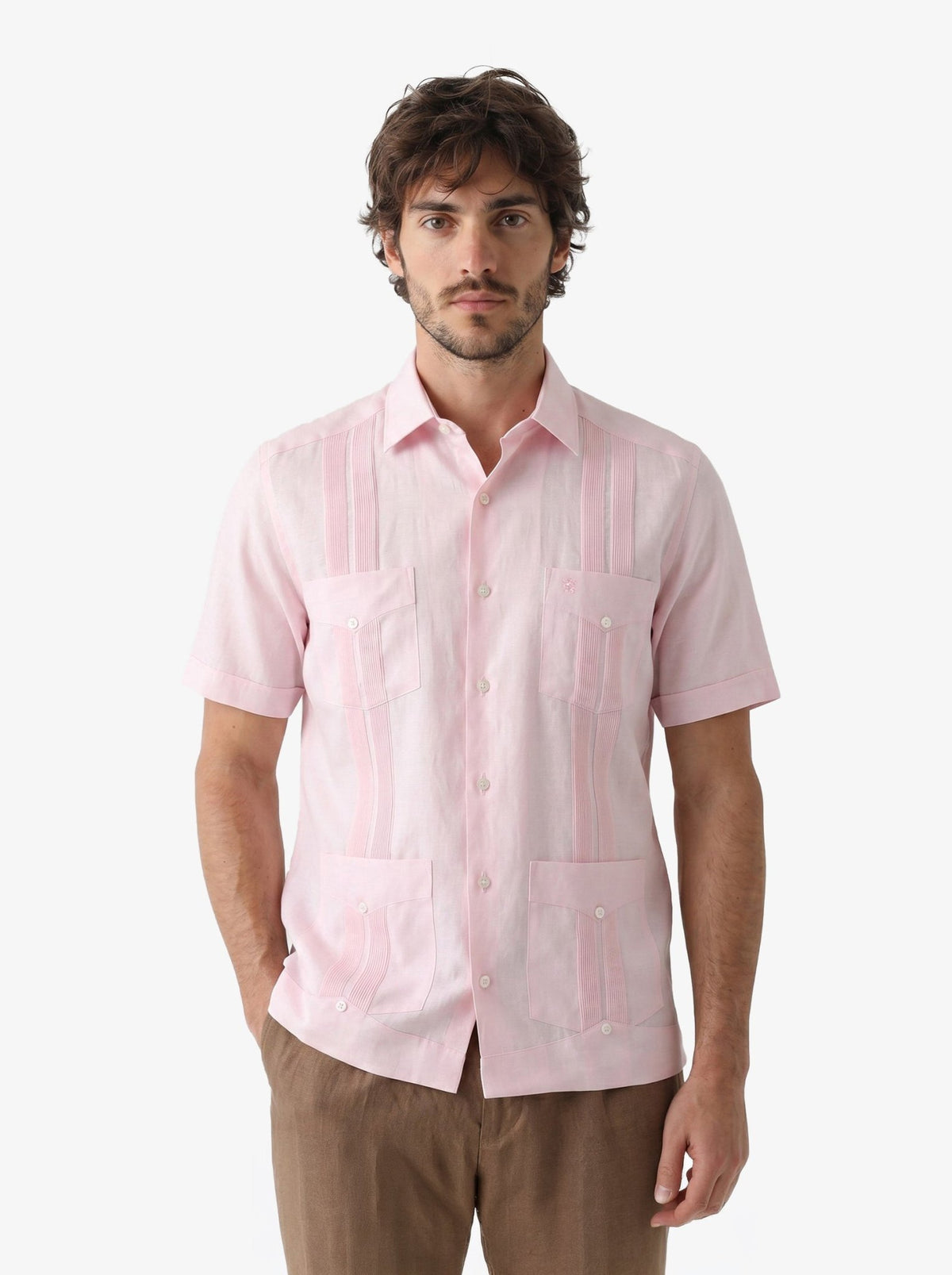 Manchester Guayabera Lisa Poliéster y Algodón - Manchester