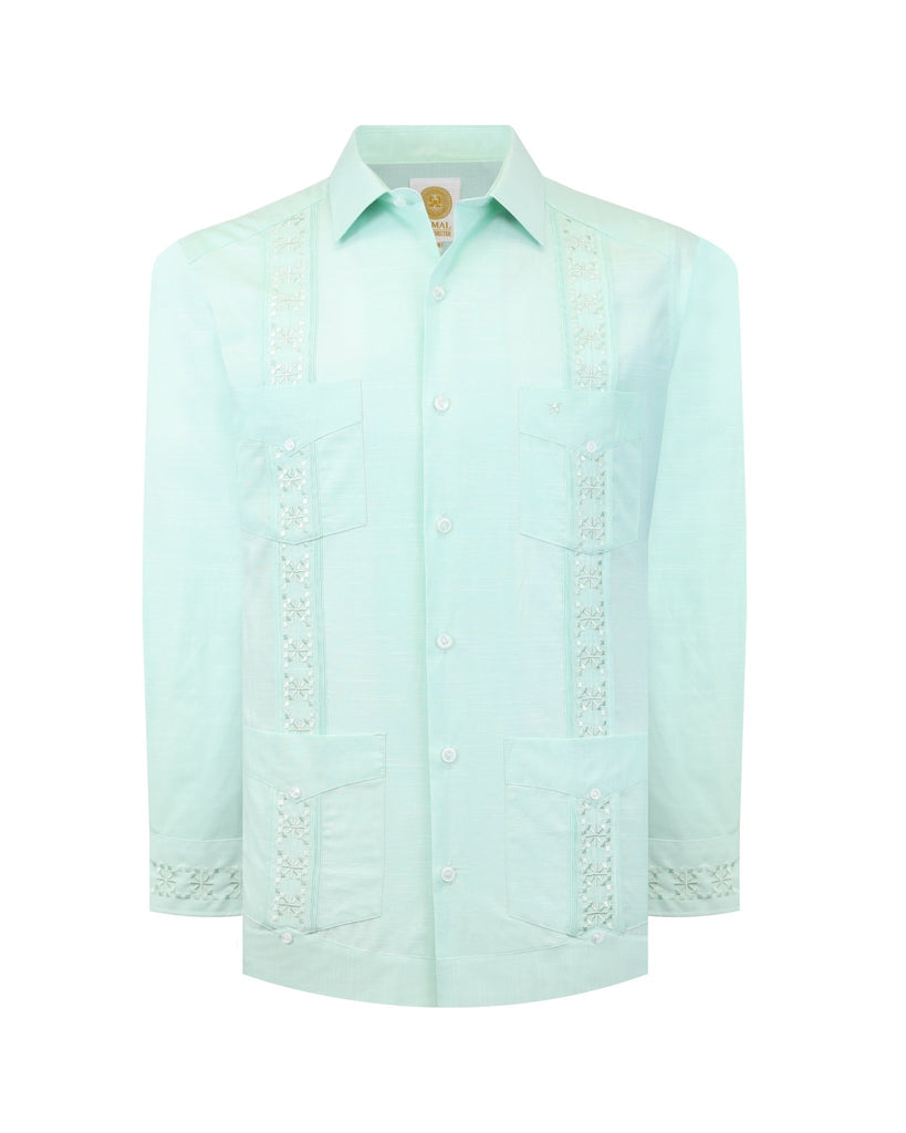 Manchester Guayabera Liso Algodón - Poliéster - Manchester