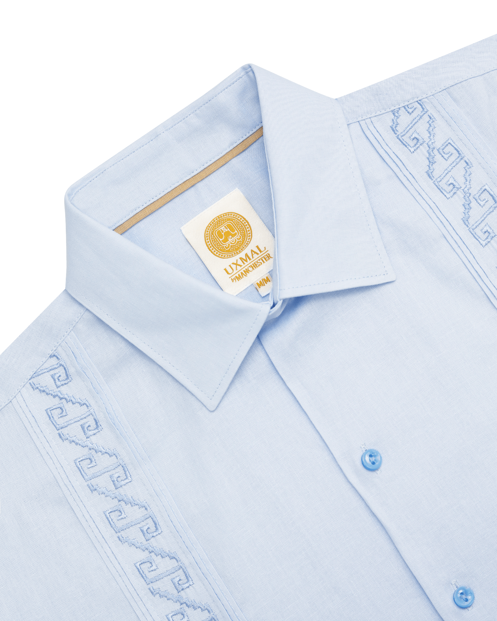 Manchester Guayabera Premium con Bordado Geométrico Elegante - Manchester