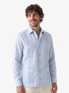 Manchester Guayabera Premium con Bordado Geométrico Elegante - Manchester