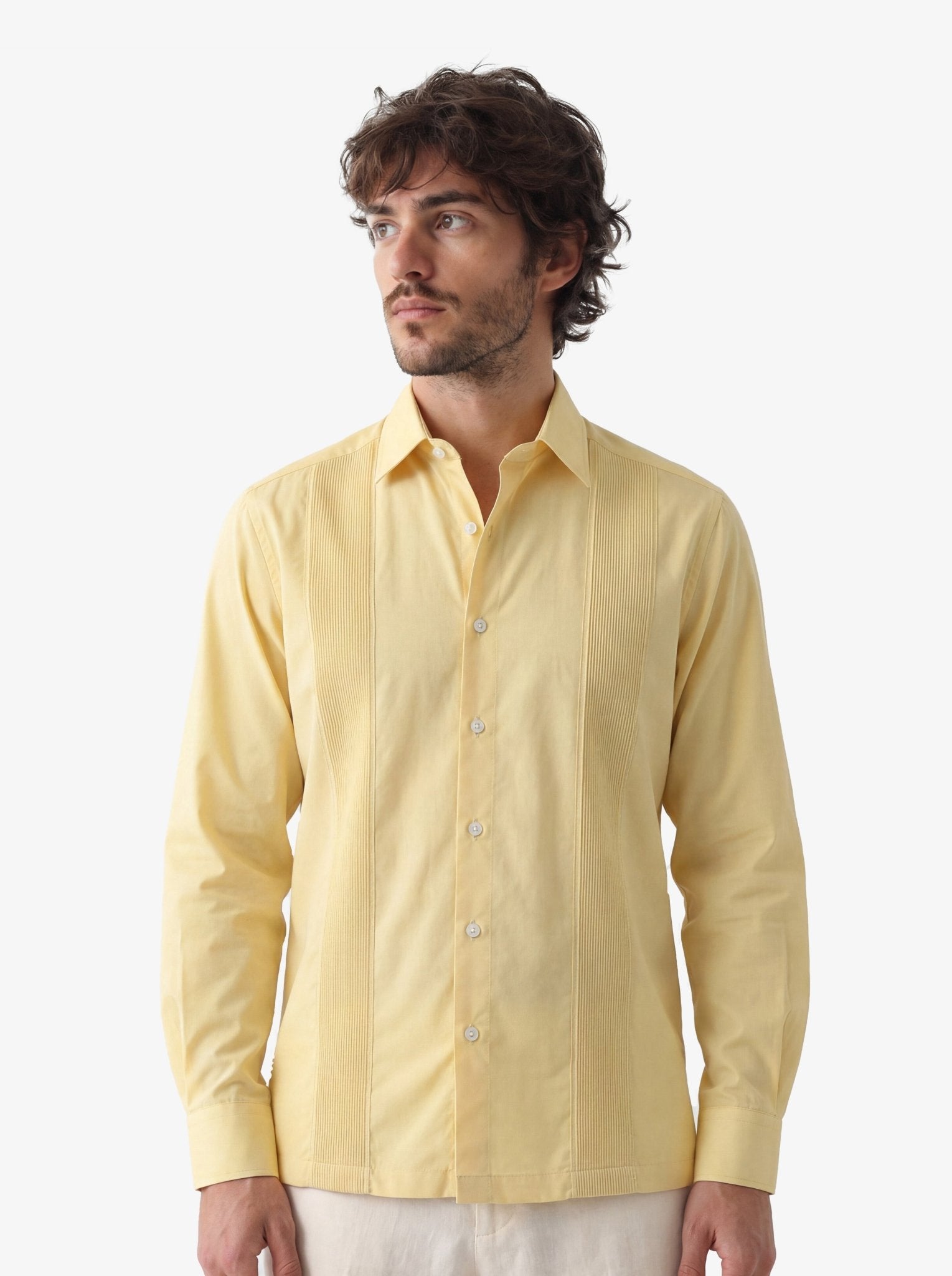 Manchester Guayabera sin Bolsas con Puño Convertible de Algodón y Poliéster - Manchester