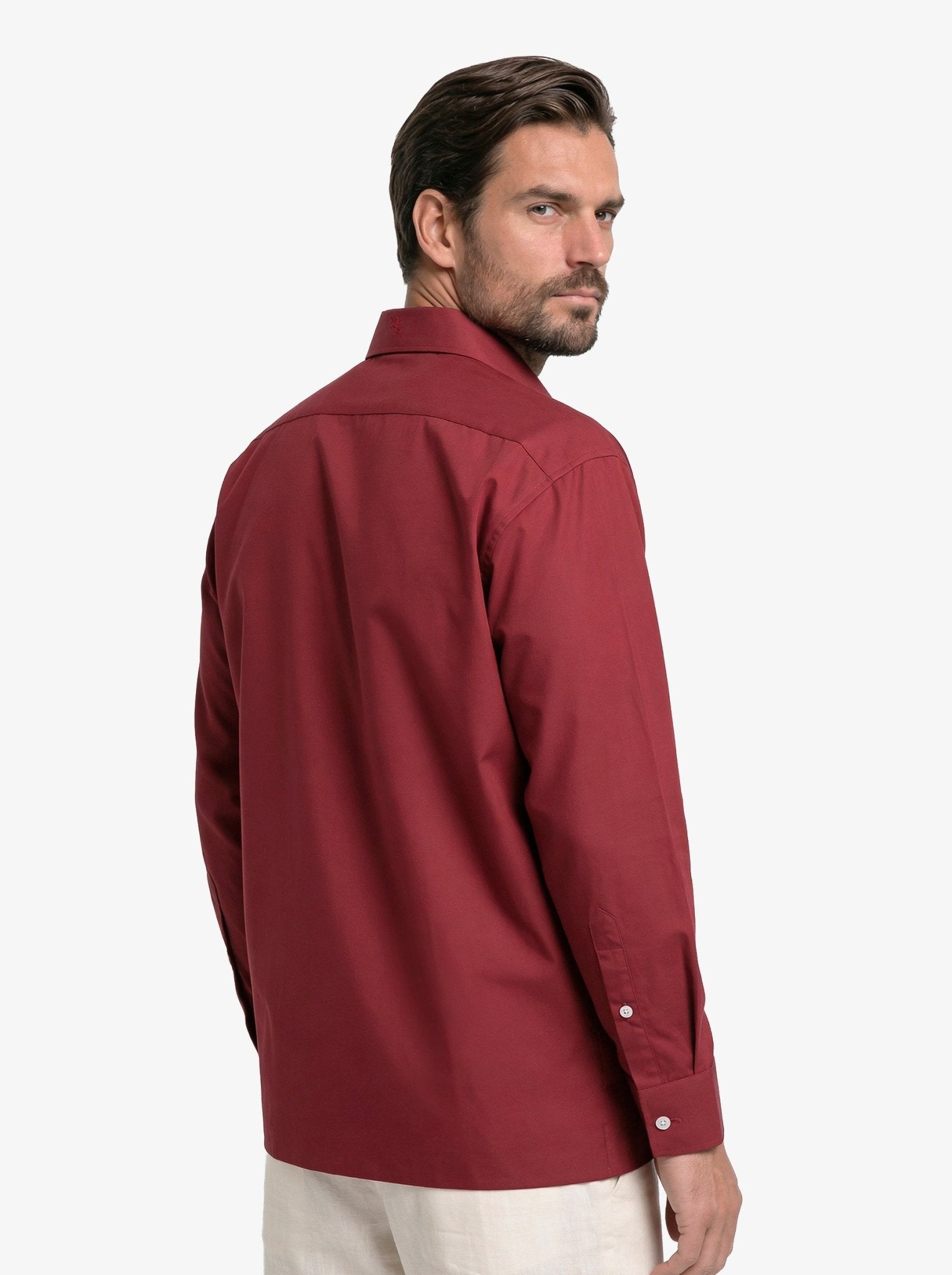 Manchester Guayabera sin Bolsas con Puño Convertible de Algodón y Poliéster - Manchester