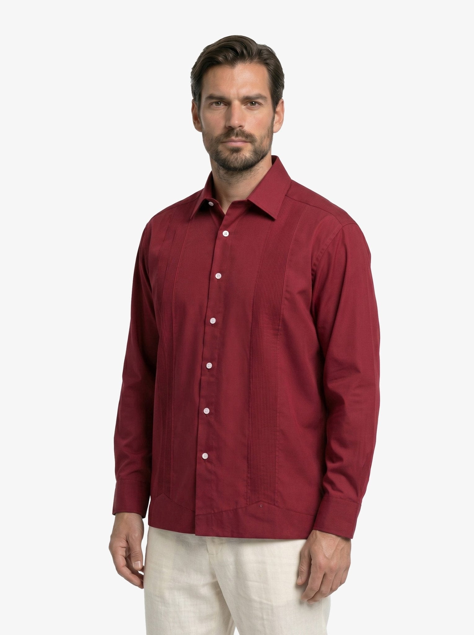 Manchester Guayabera sin Bolsas con Puño Convertible de Algodón y Poliéster - Manchester