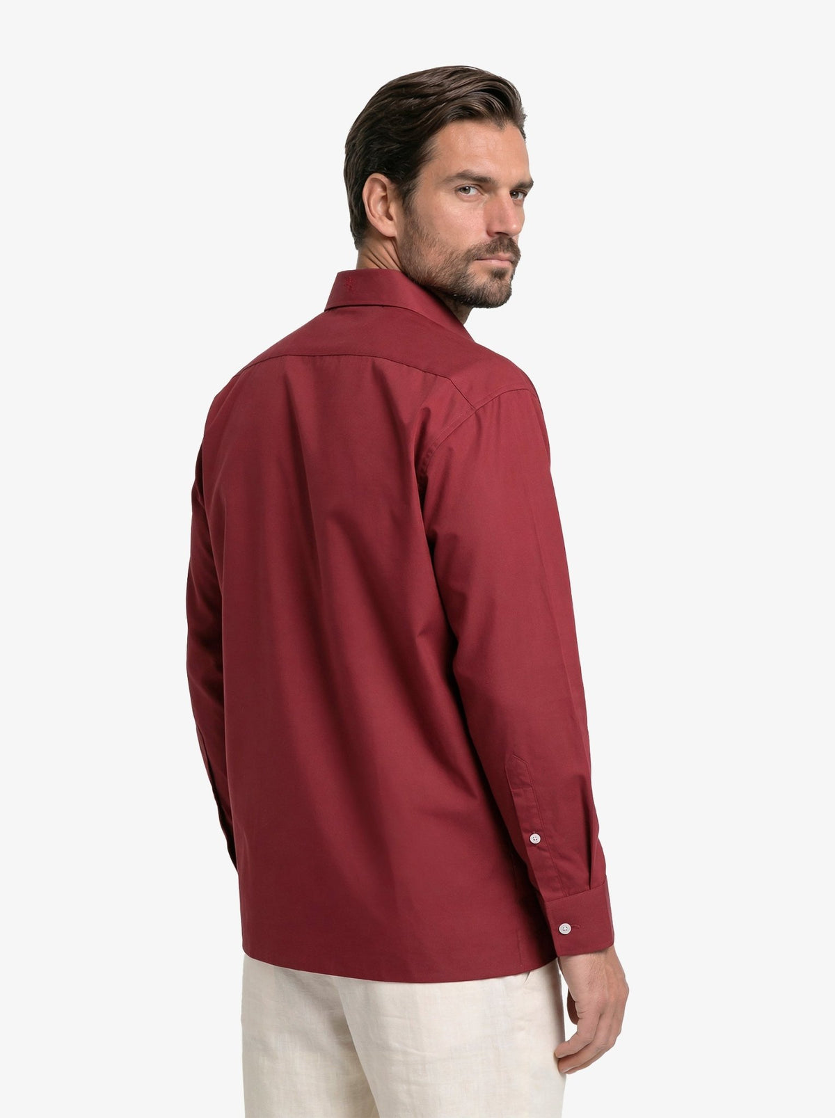 Manchester Guayabera sin Bolsas con Puño Convertible de Algodón y Poliéster - Manchester